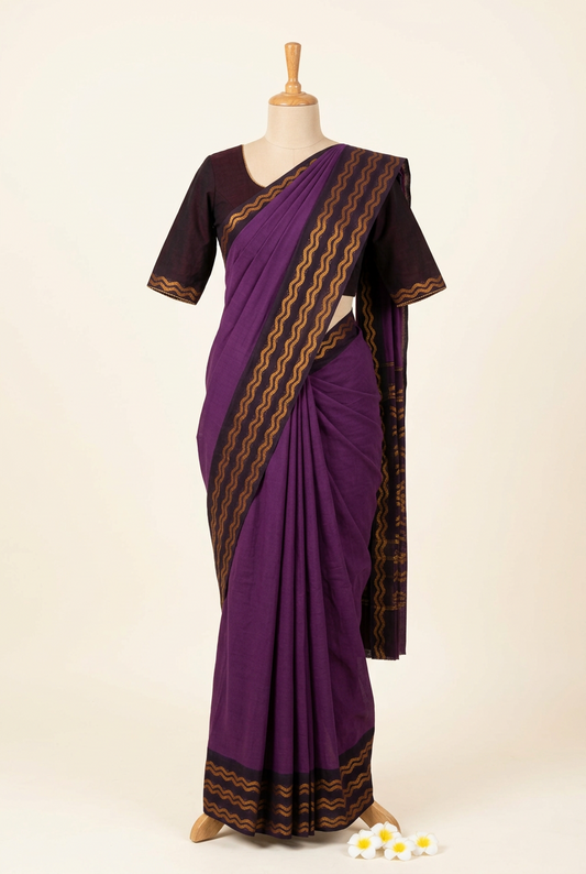 Plain Sungudi Cotton Saree Purple | TLL309