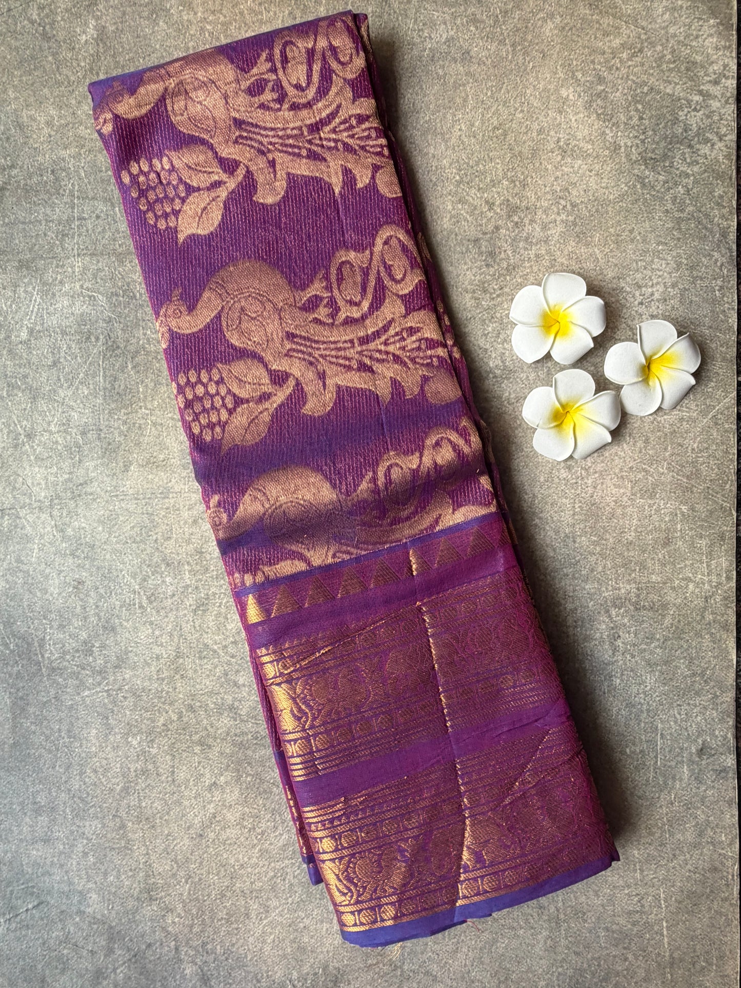Kanchi Cotton Saree Rich Pallu Magenta-Purple | TLL709