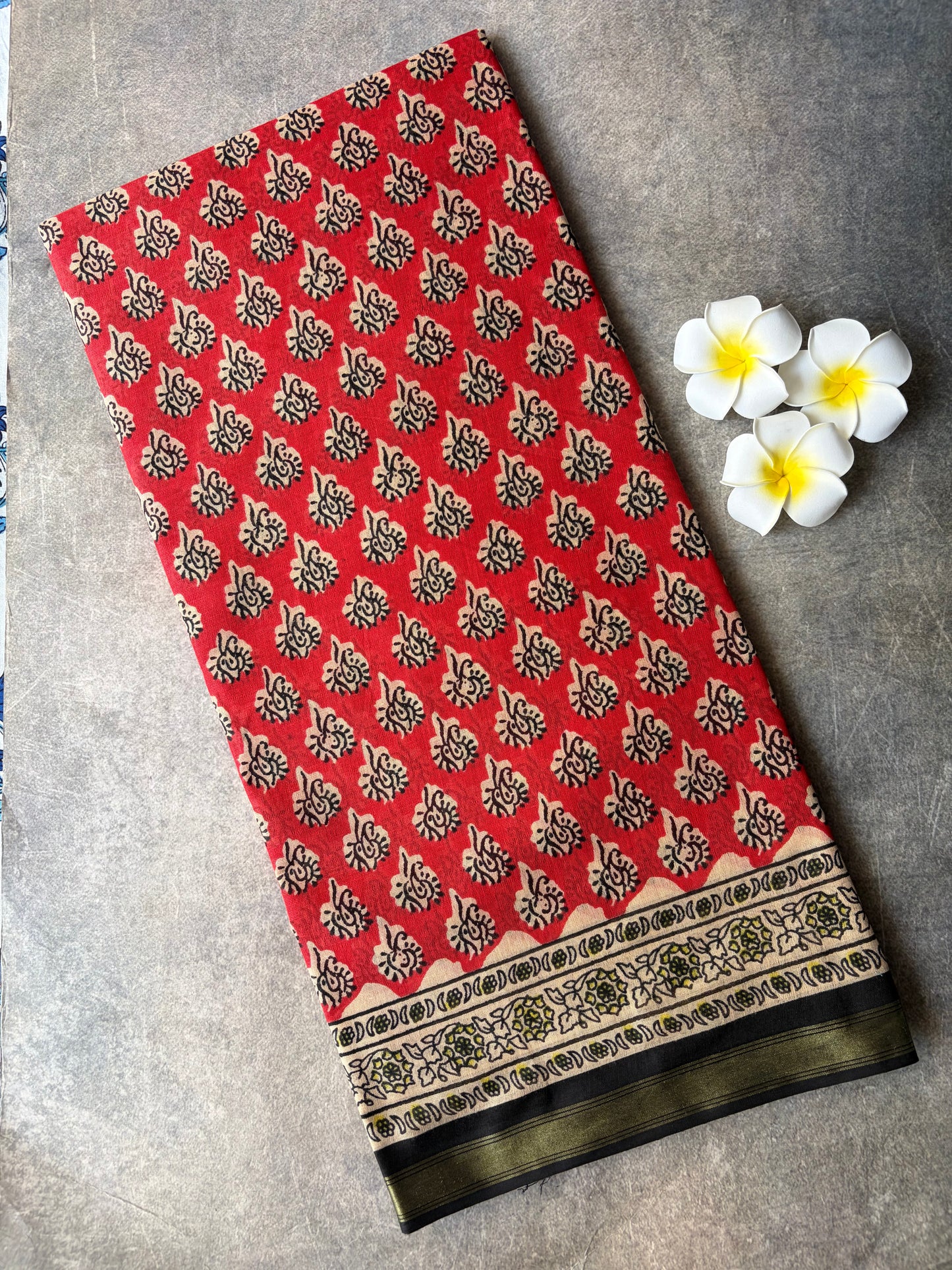 Daily Wear Soft Cotton Saree Red Under Budget | TLL226