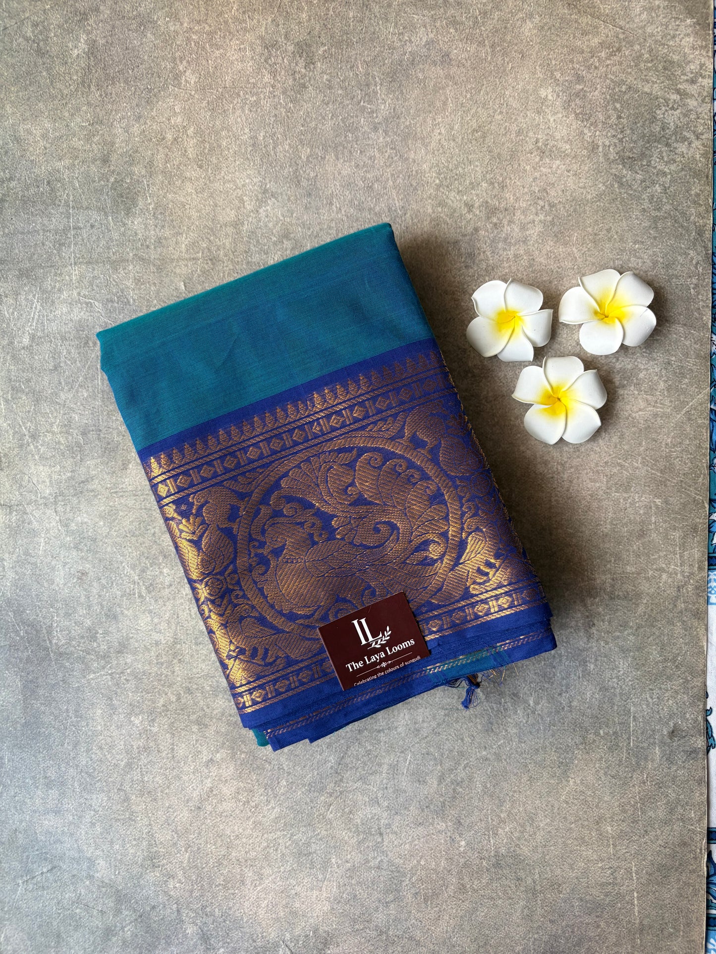 Kanchi Cotton Saree Peacock Blue | TLL271