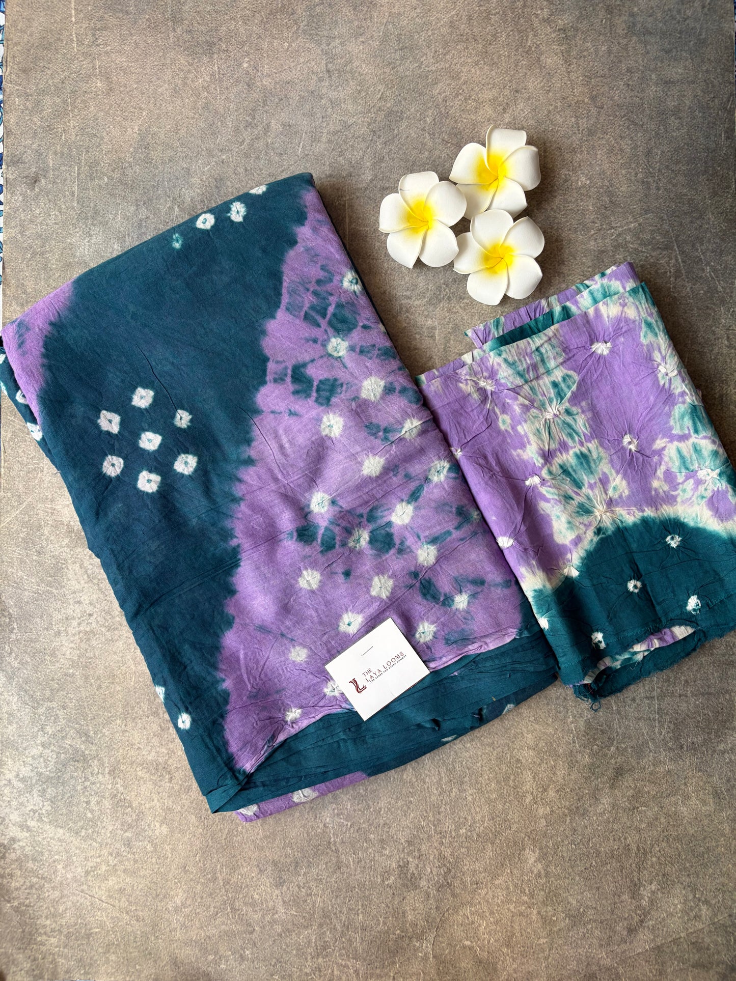 Bhandhini Cotton saree | Hand-knotted Sungudi Saree | Blue with Purple Colour | TLL196