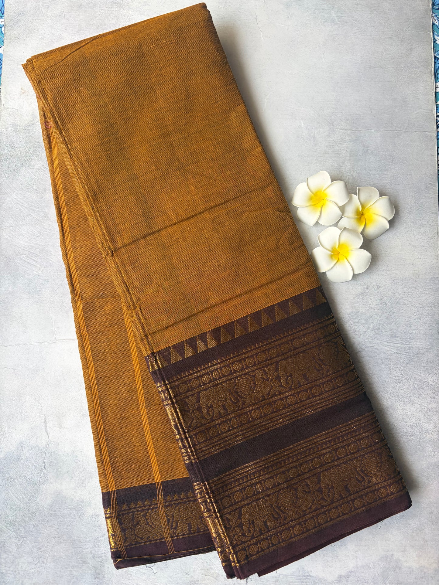 Kanchi Cotton Saree Mustard Yellow | TLL253