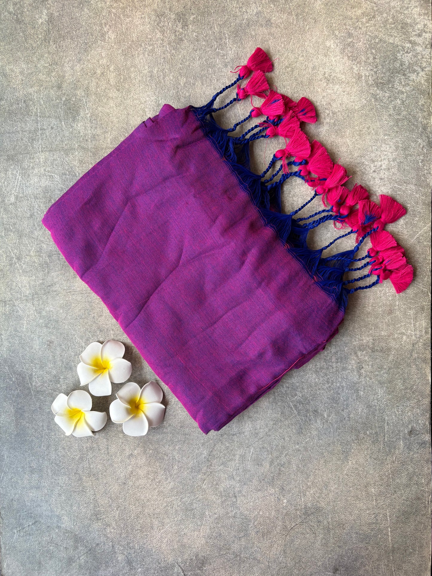 Khadi Cotton Saree Magenta-Purple | TLL737