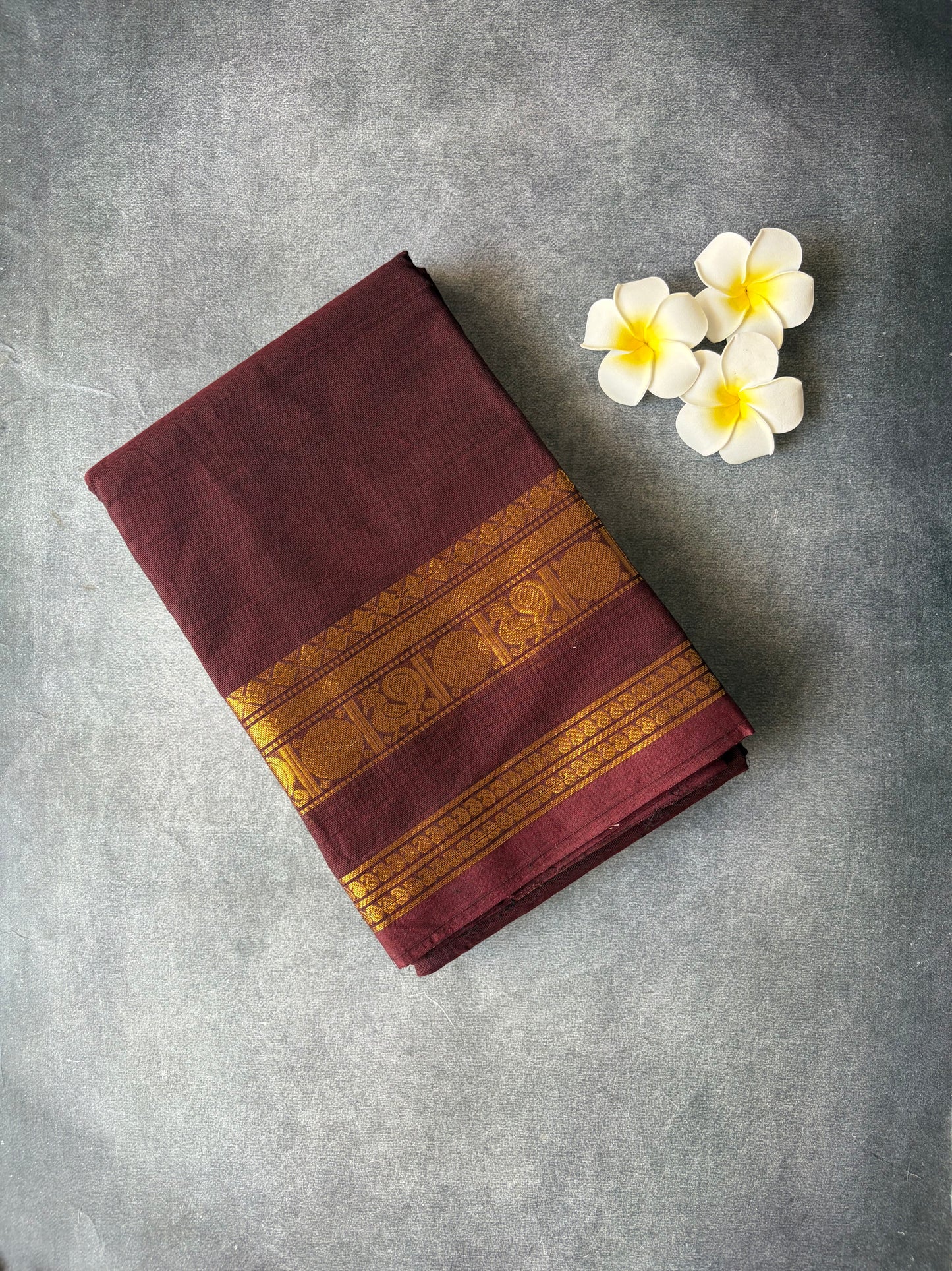 Kanchi Cotton Saree Maroon Colour | TLL182