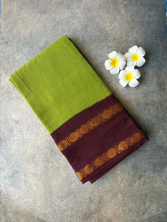 Light Green Sungudi Saree with Maroon Border | TLL183