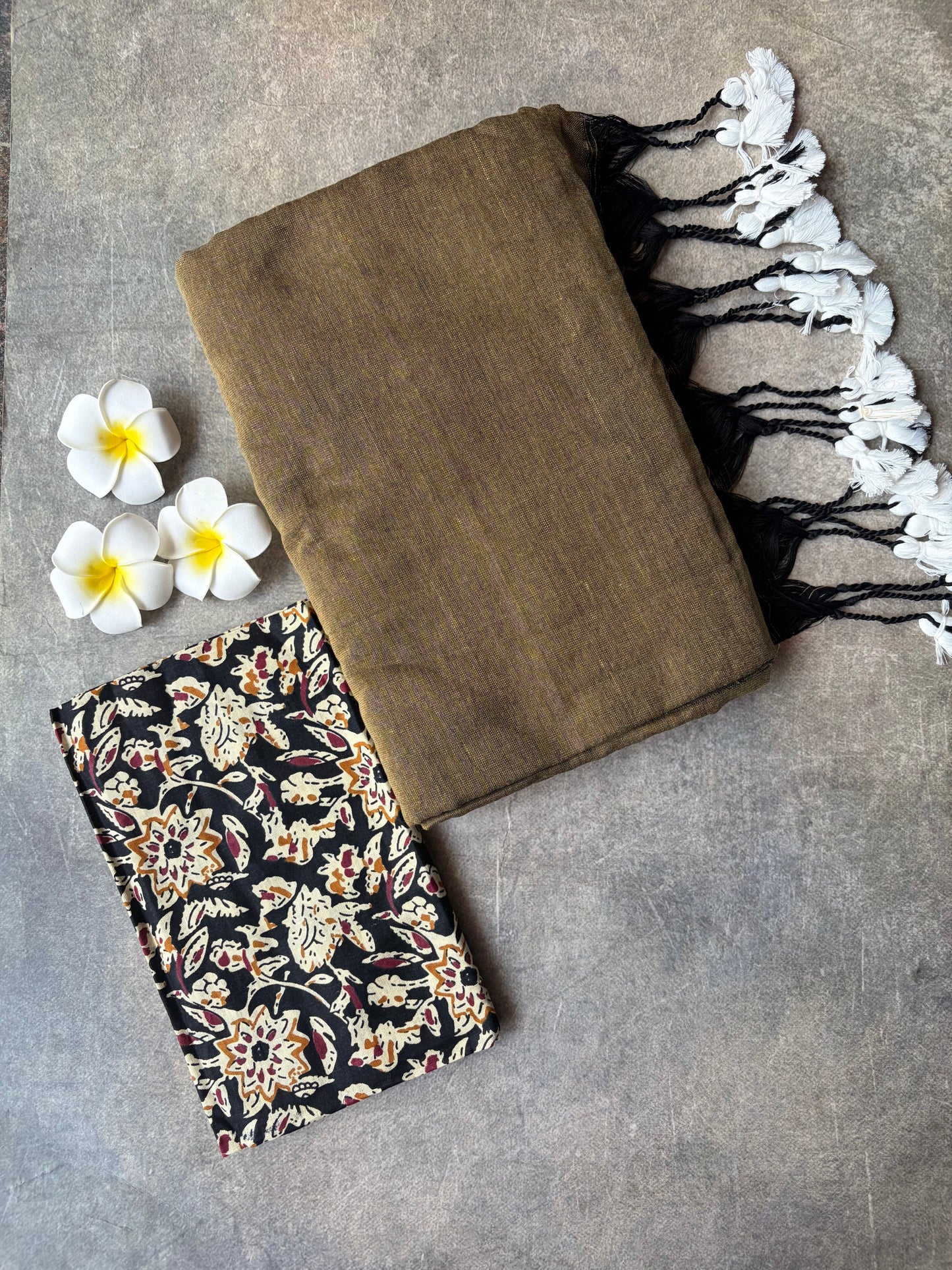 Khadi Cotton Saree Beige Colour | TLL733