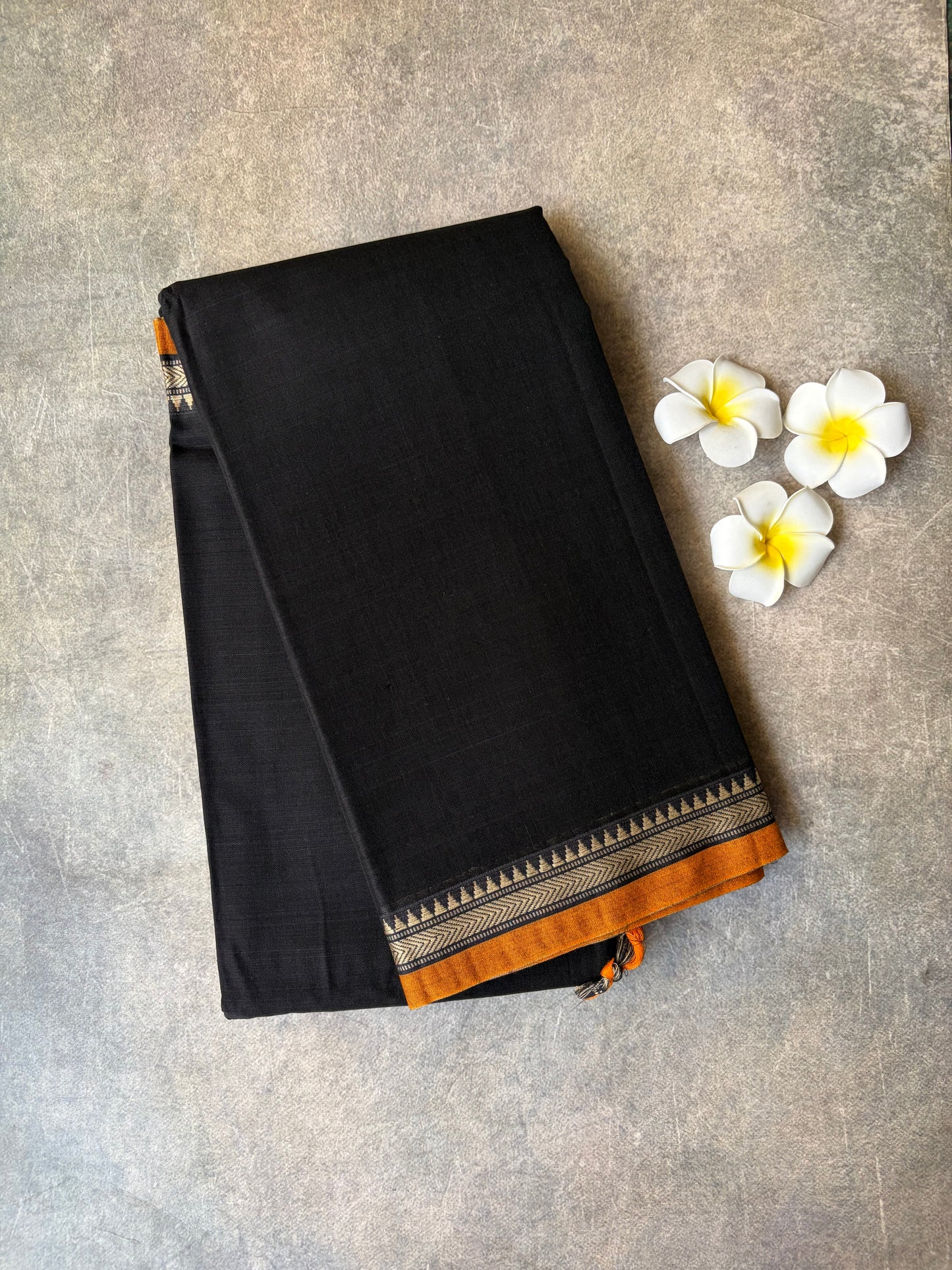 Narayanpet Cotton Saree Black | TLL445
