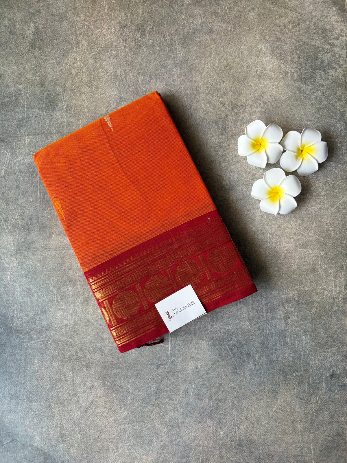 Kanchi Cotton Saree Orange | TLL653
