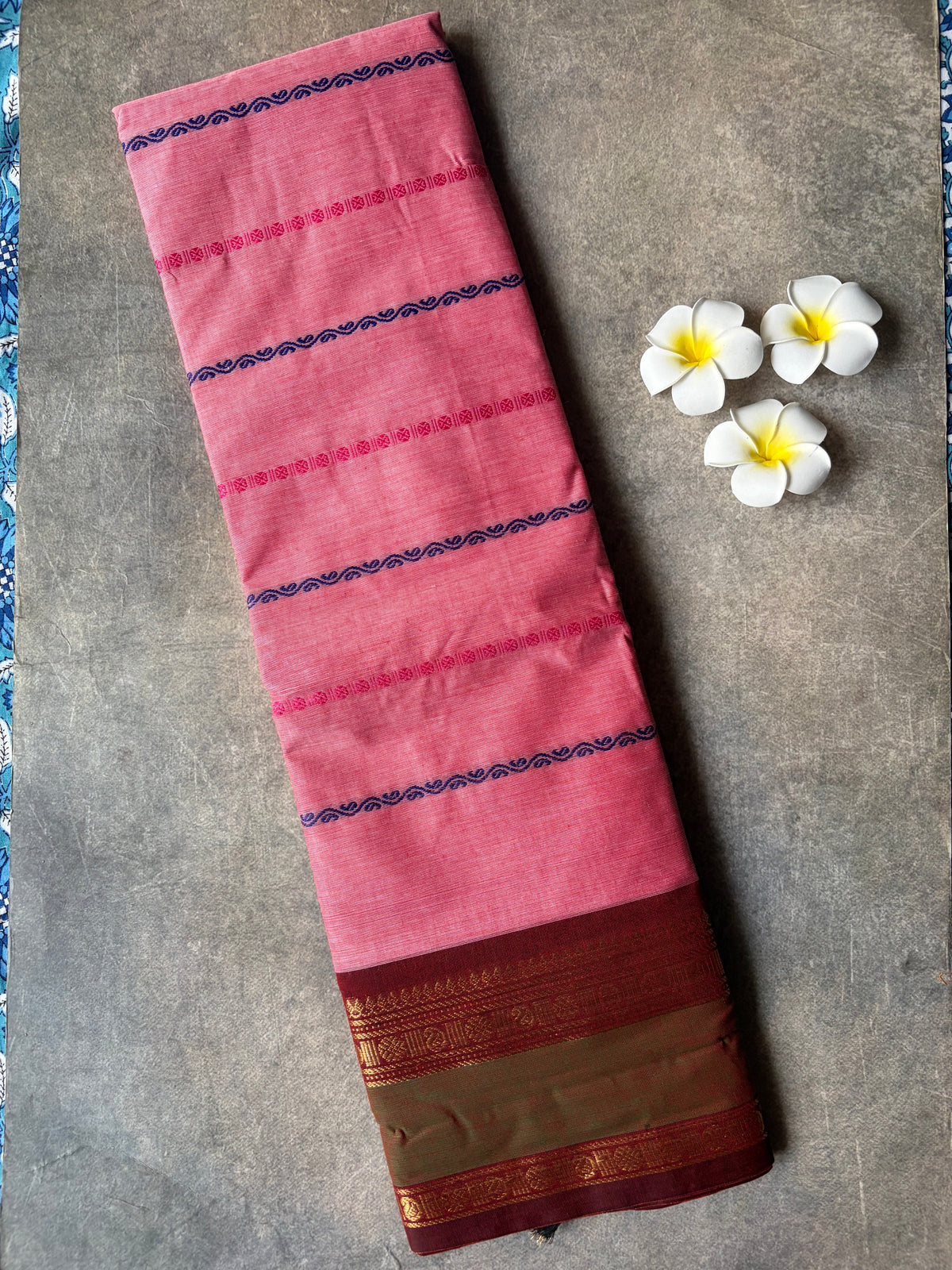 Kanchi Cotton Saree Velthari Pink | TLL700