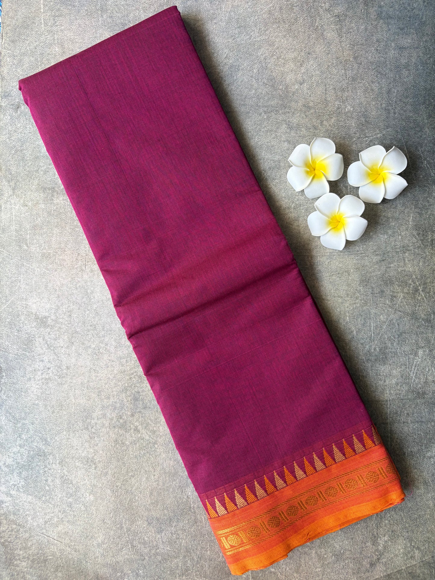 Chettinad Cotton Saree Magenta Colour | TLL201