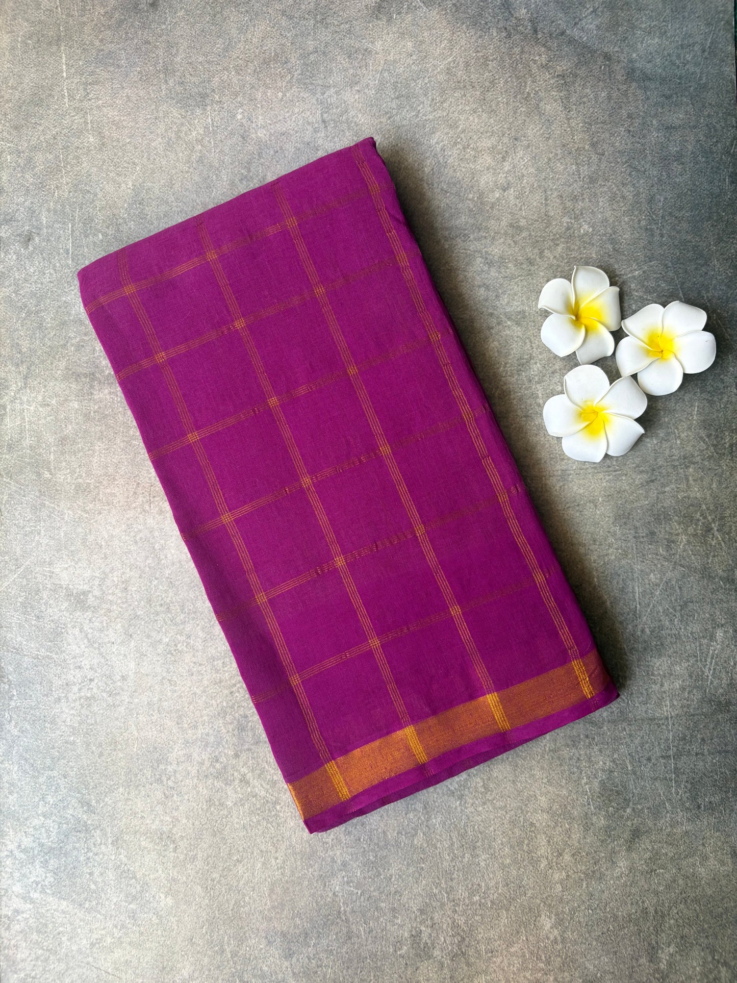 Kattam Sungudi Cotton Saree Magenta | TLL404