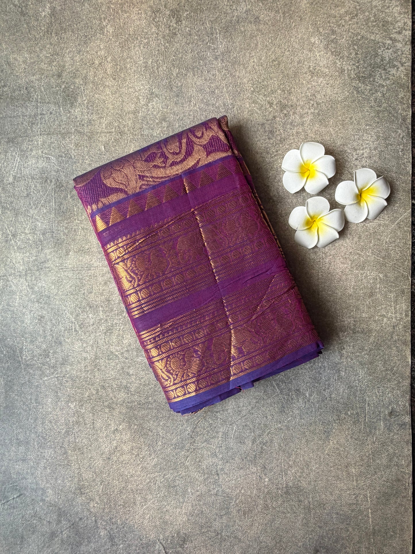 Kanchi Cotton Saree Rich Pallu Magenta-Purple | TLL709
