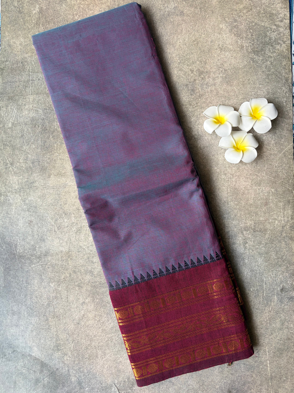 Kanchi Cotton Saree Lavender-Purple | TLL693