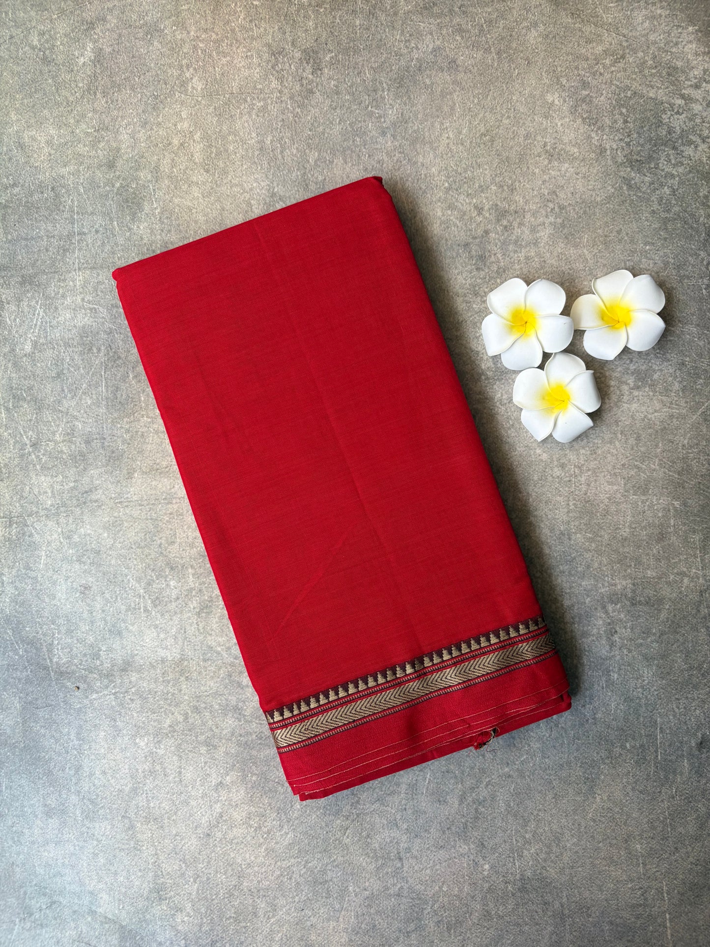 Narayanpet Cotton Saree Red | TLL454