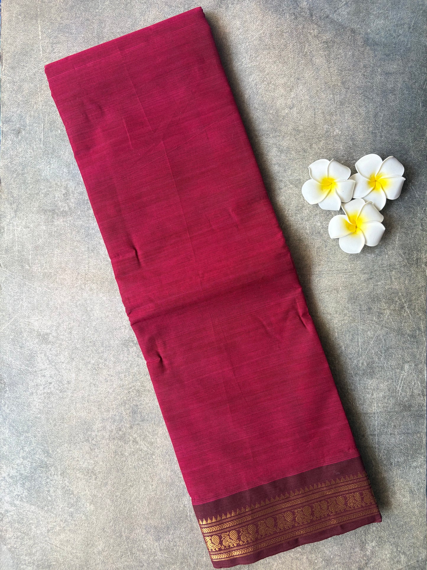 Kanchi Cotton Saree Pinkish-Red |TLL342