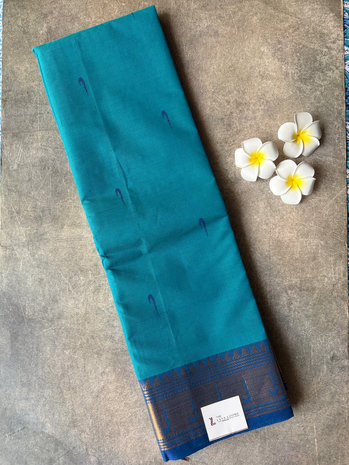 Kanchi Cotton Saree Blue | TLL657