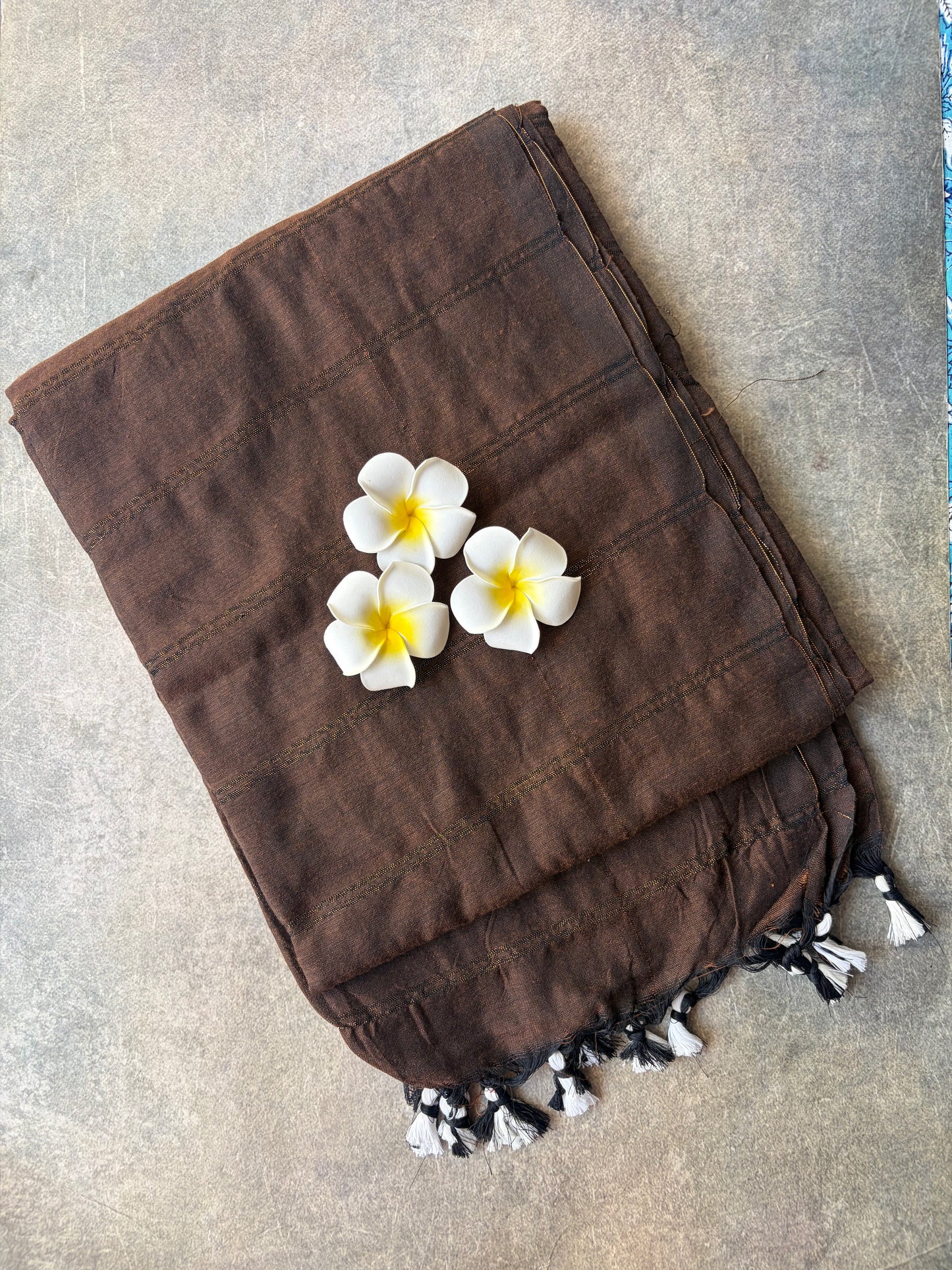 Brown Khadi Cotton Saree | TLL222