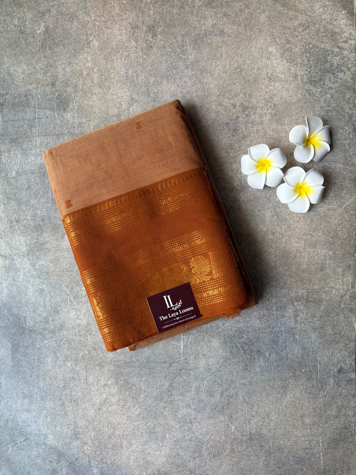 Kanchi Cotton Saree Light Brown | TLL662