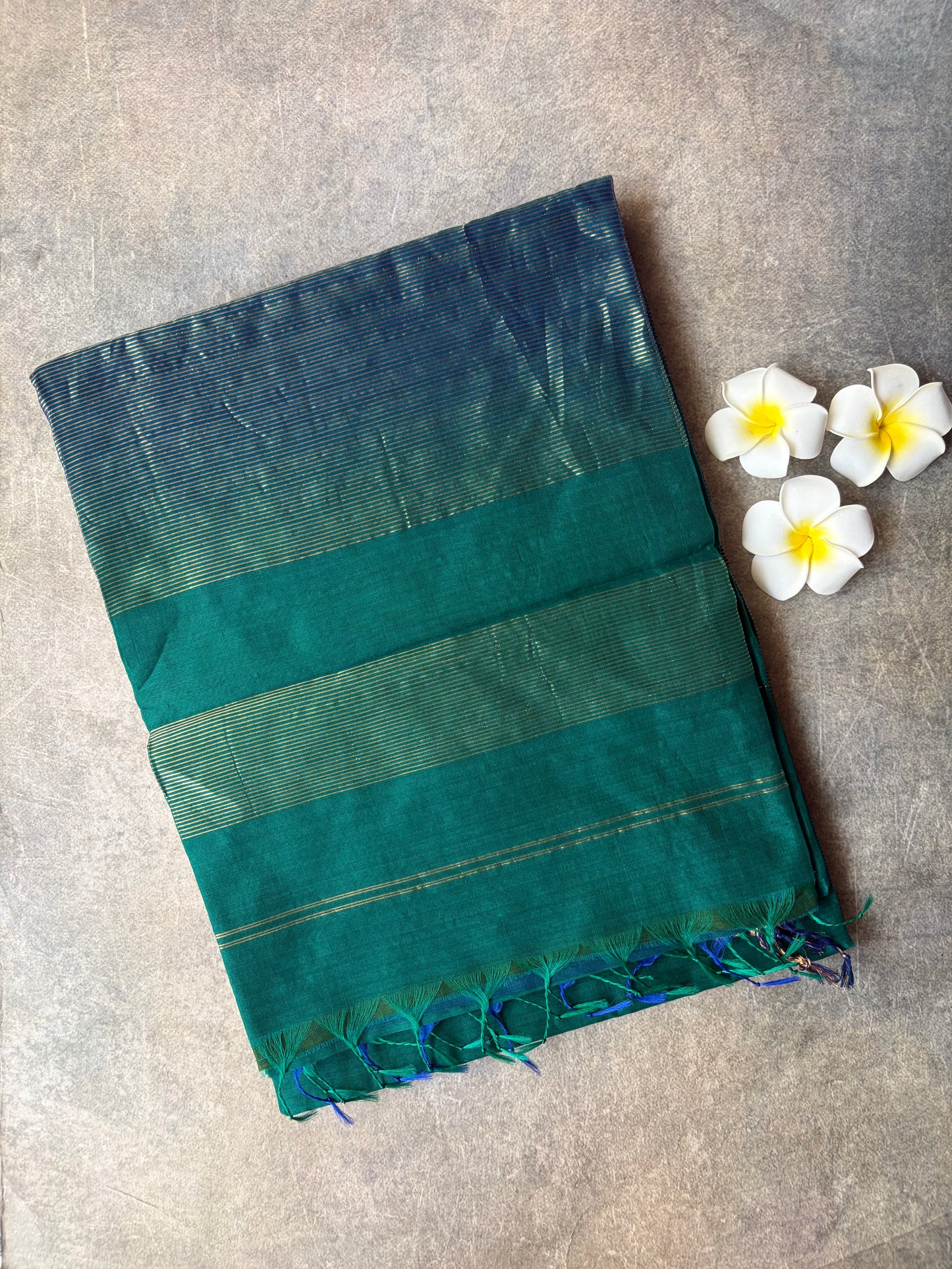 Pure Silk Saree Dark Green | TLL350