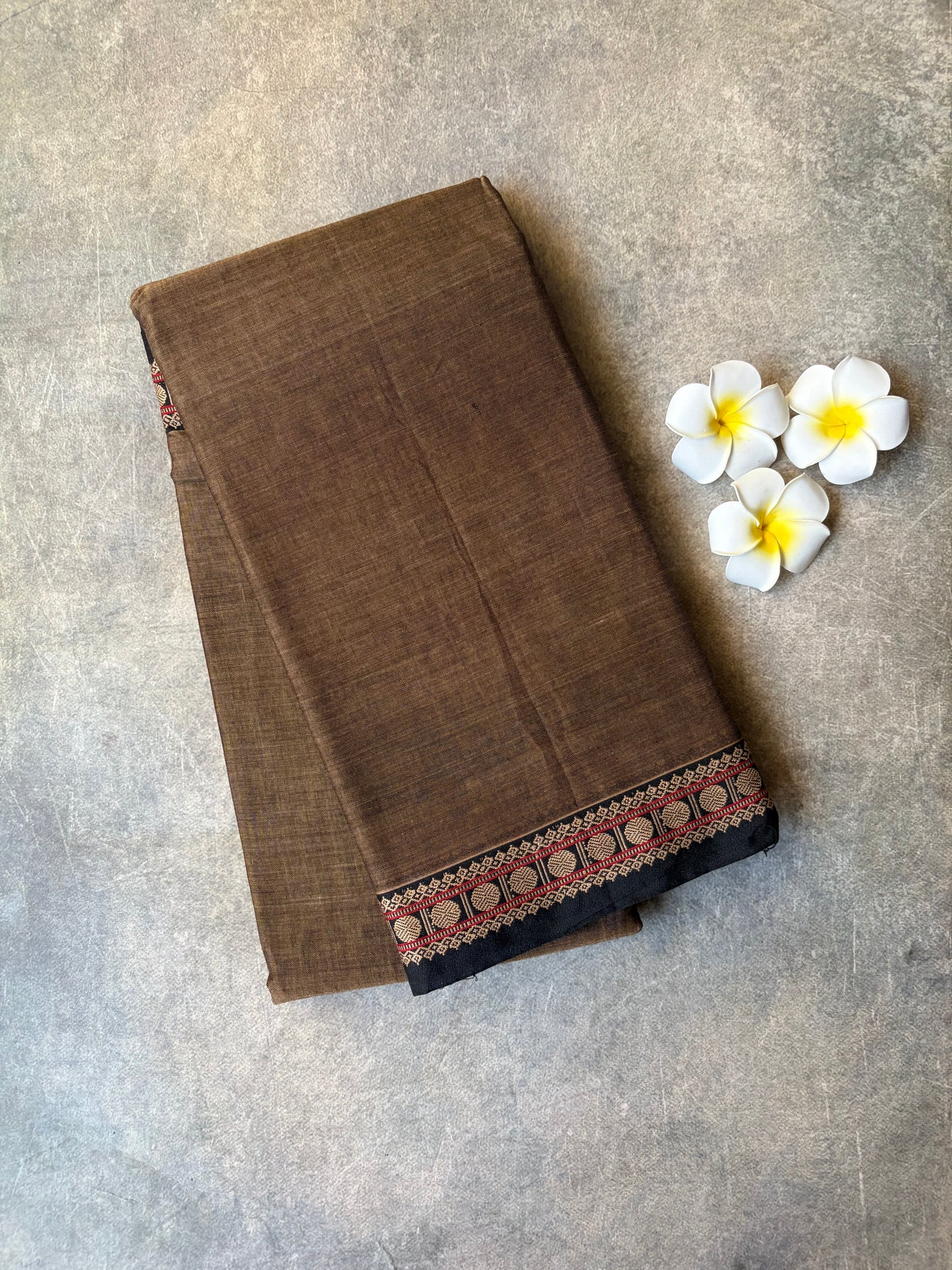 Narayanpet Cotton Saree Deep Brown | TLL443