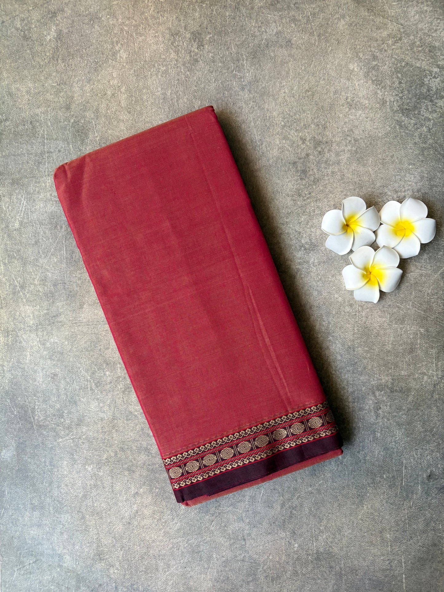 Narayanpet Cotton Saree Red-Pink | TLL439