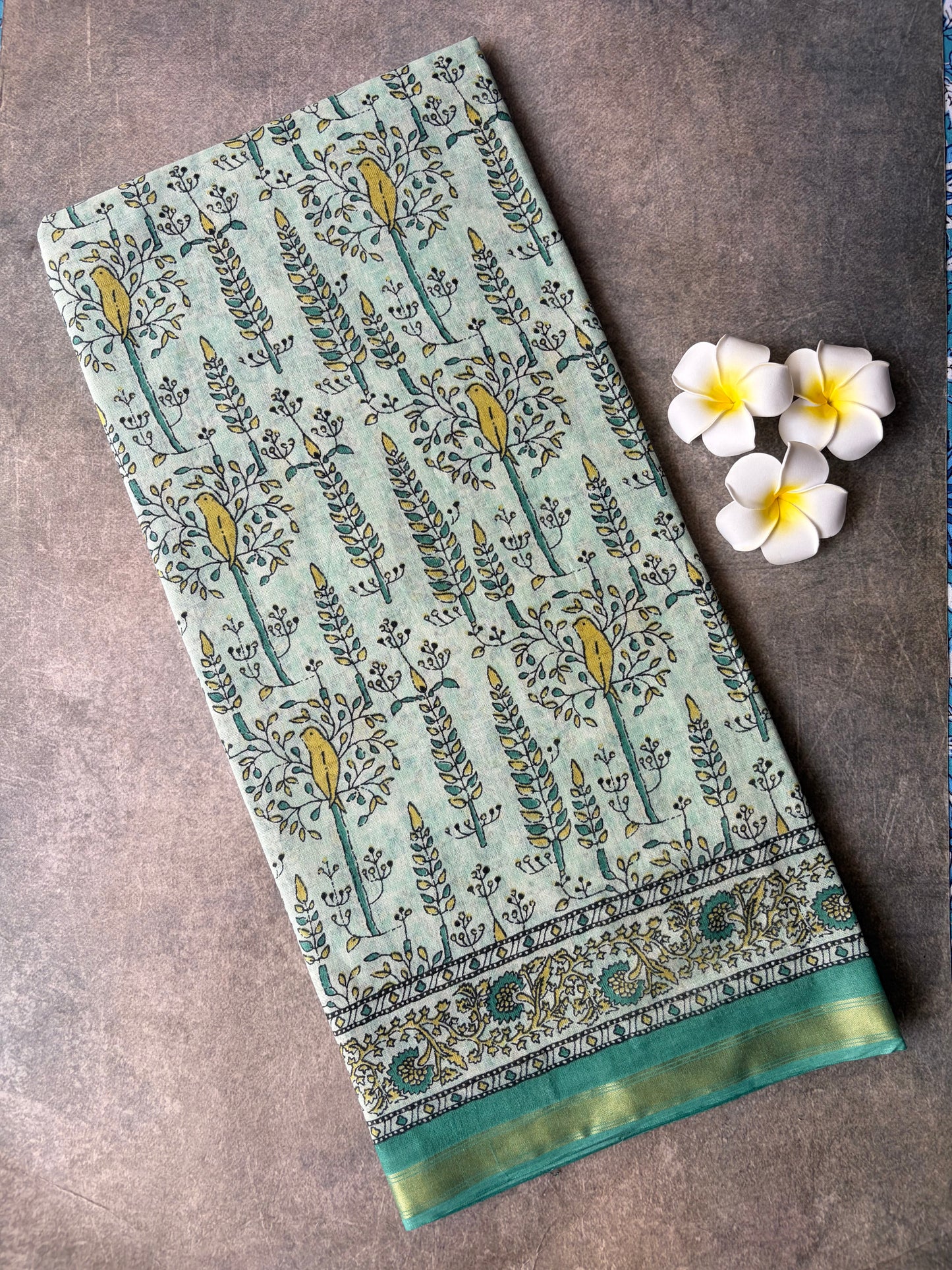 Daily Wear Soft Cotton Saree Mint Green Under Budget | TLL230