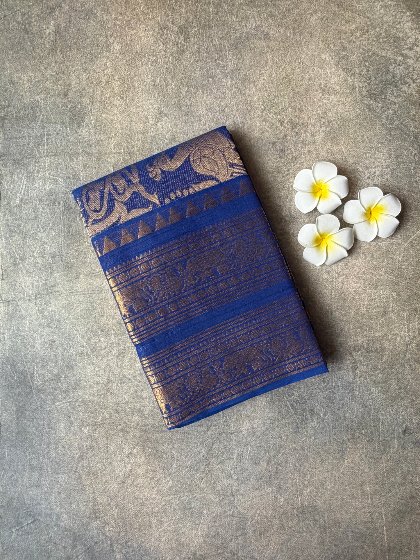 Kanchi Cotton Saree Rich Pallu Royal Blue | TLL708