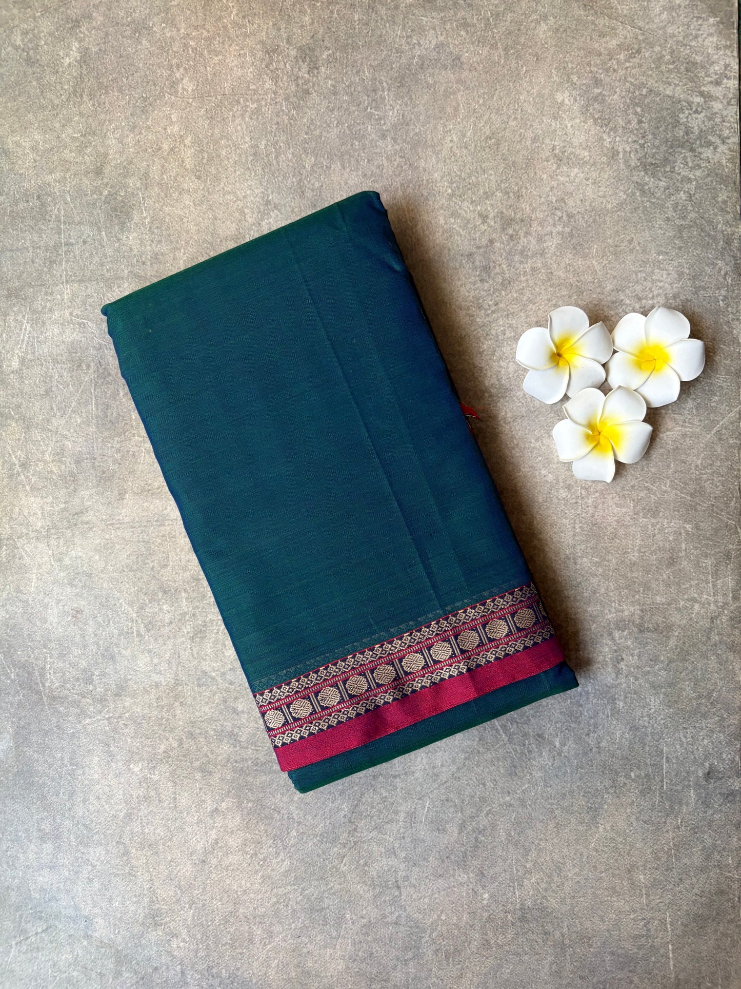 Narayanpet Cotton Saree Peacock Blue | TLL438