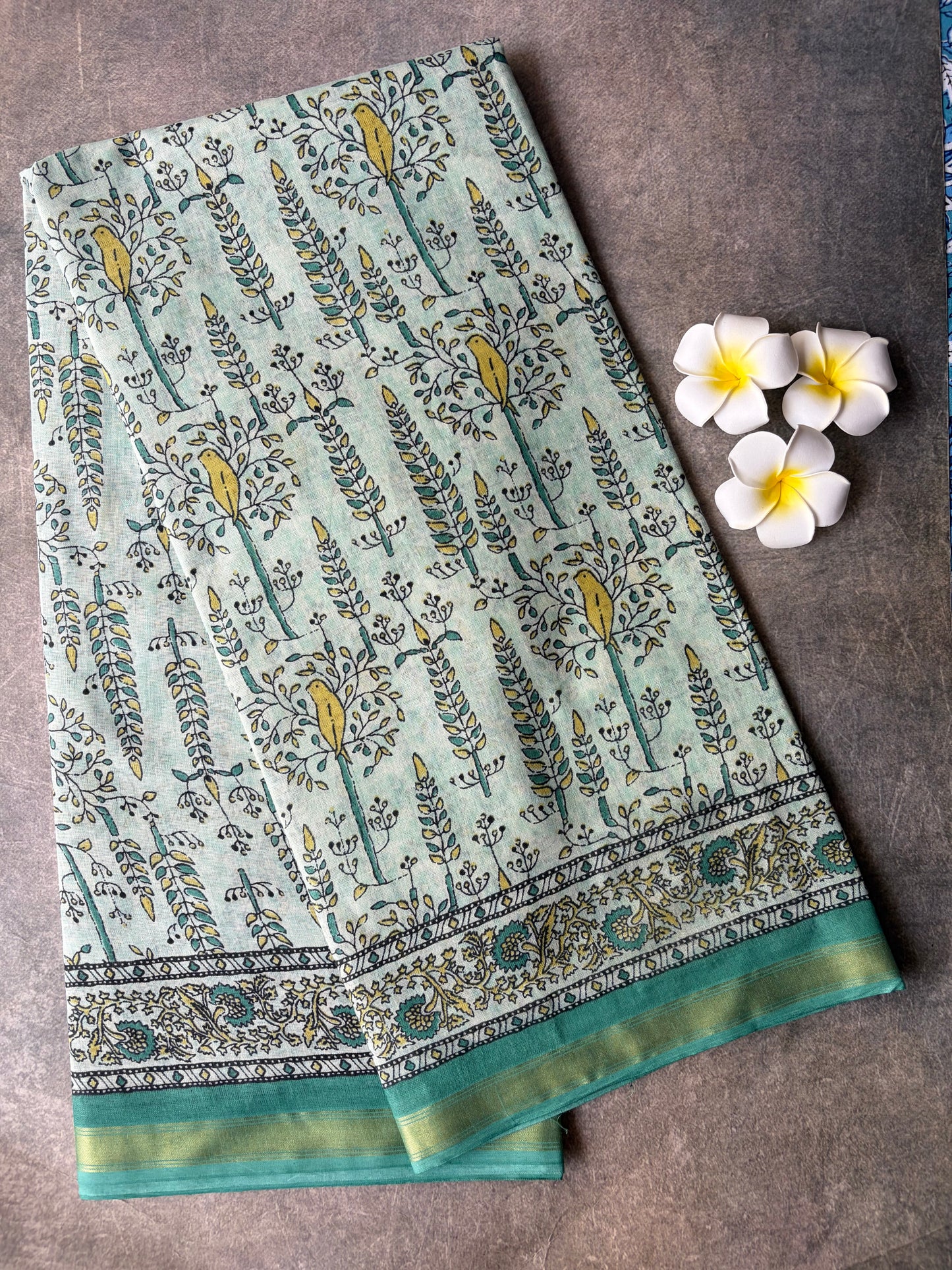 Daily Wear Soft Cotton Saree Mint Green Under Budget | TLL230