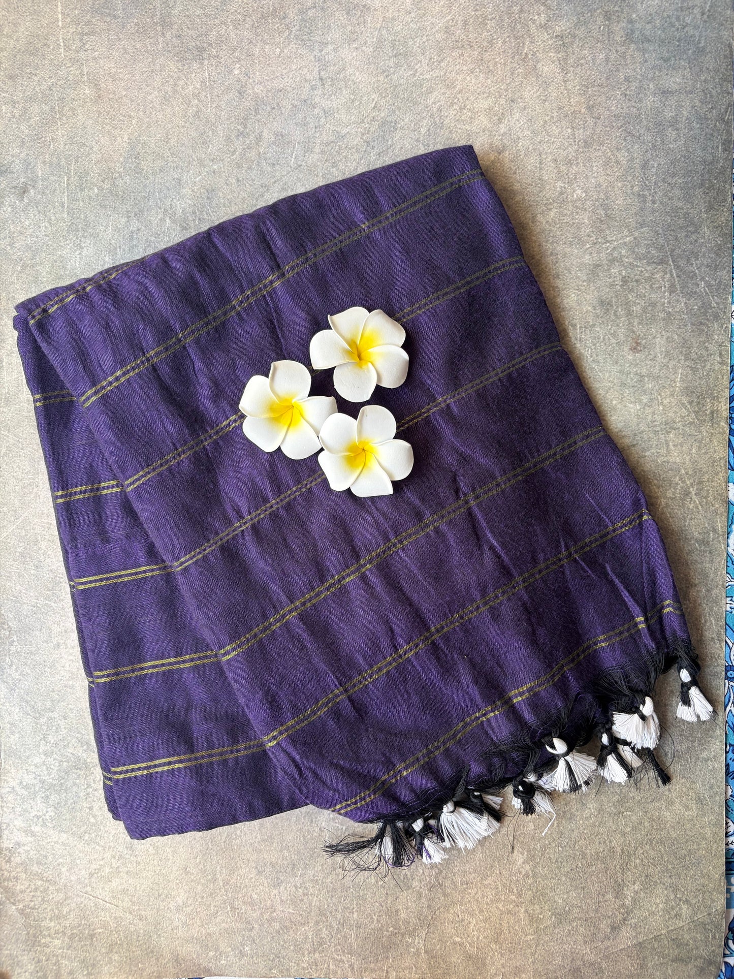Purple Khadi Cotton Saree | TLL220