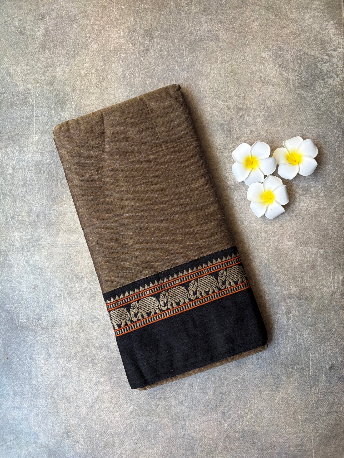 Narayanpet Cotton Saree Deep Brown | TLL460