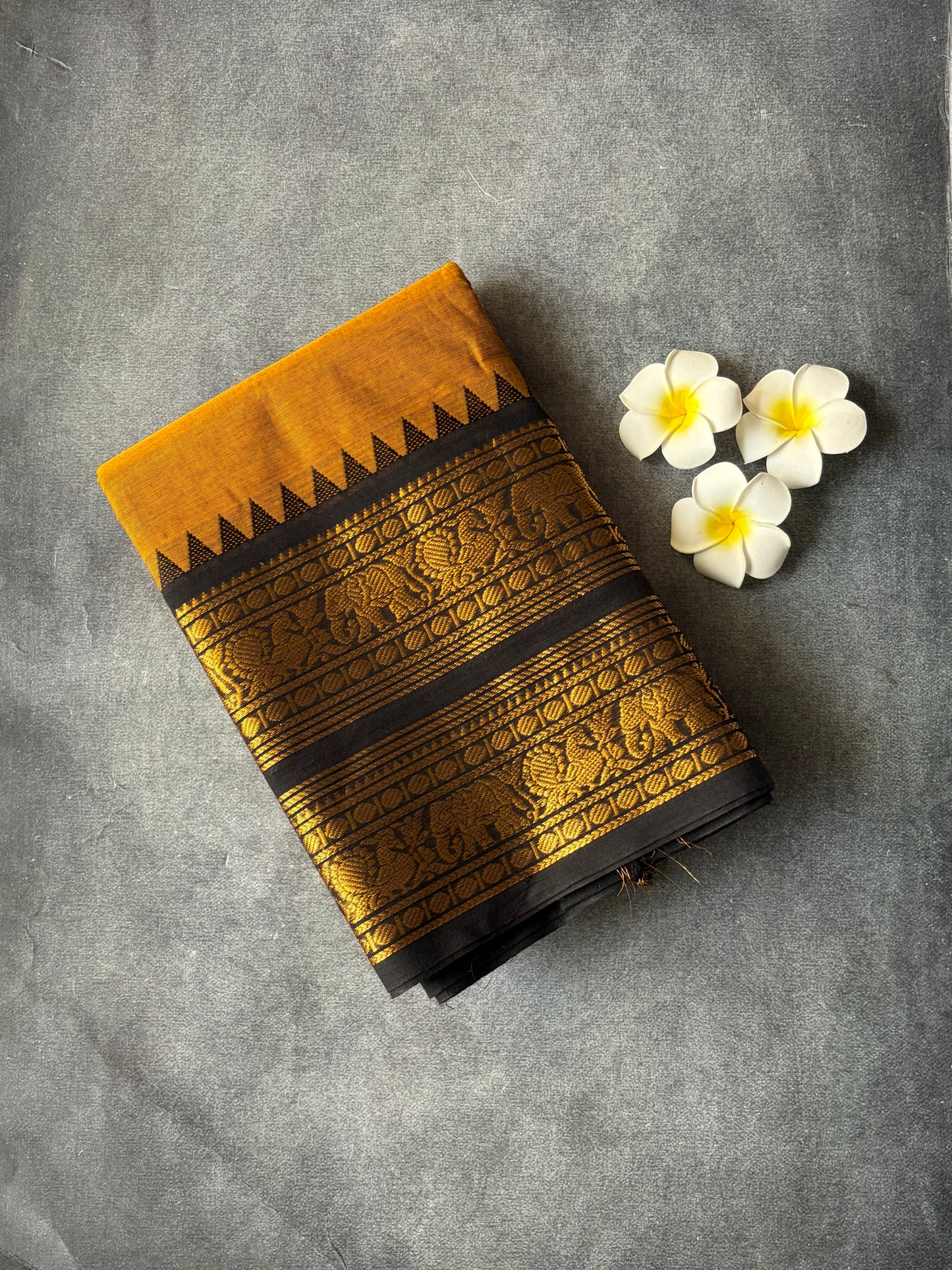 Kanchi Cotton Saree Mustard Yellow | TLL250