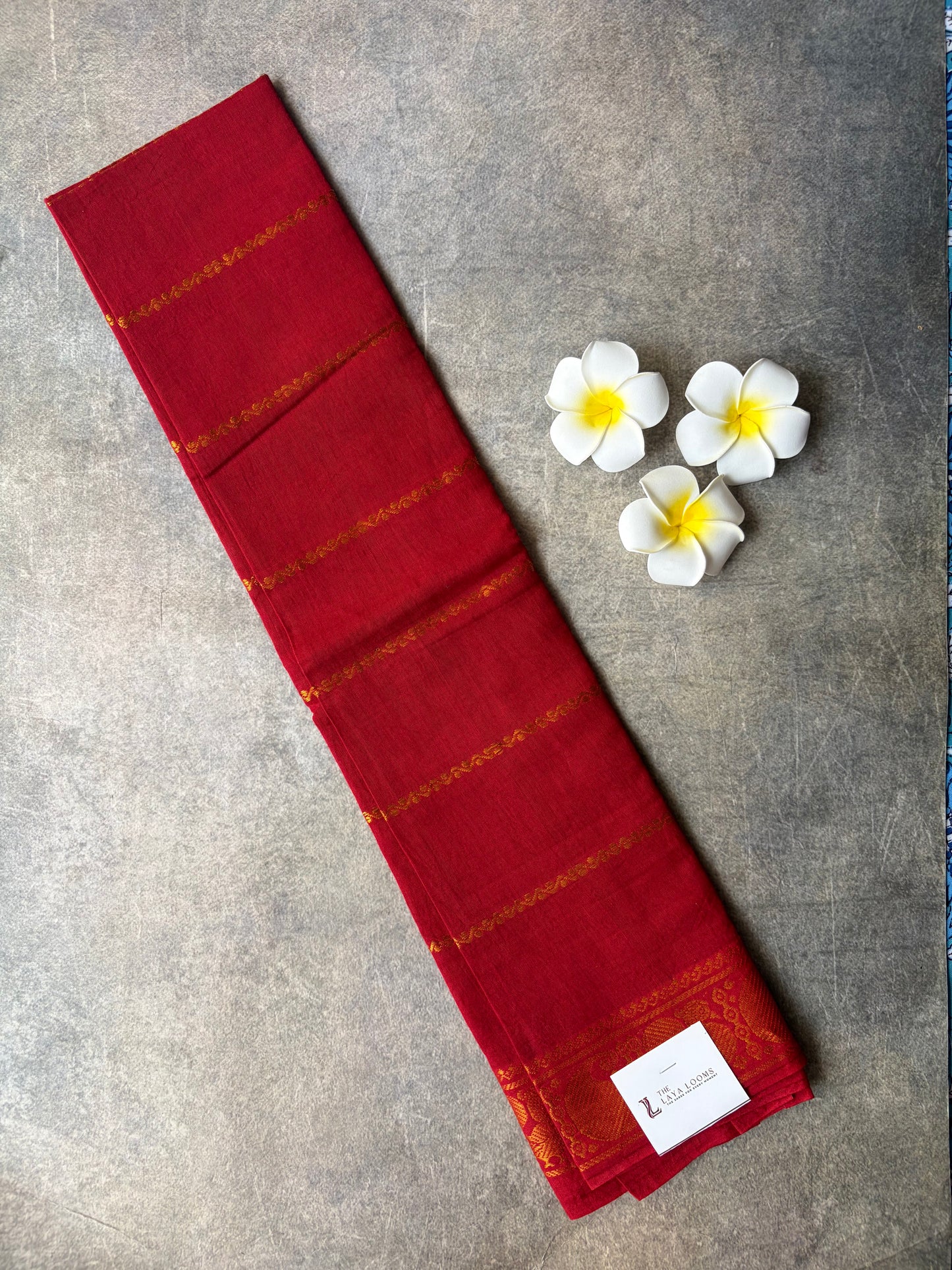 Red Velthari Cotton Blouse Piece | TLL 234