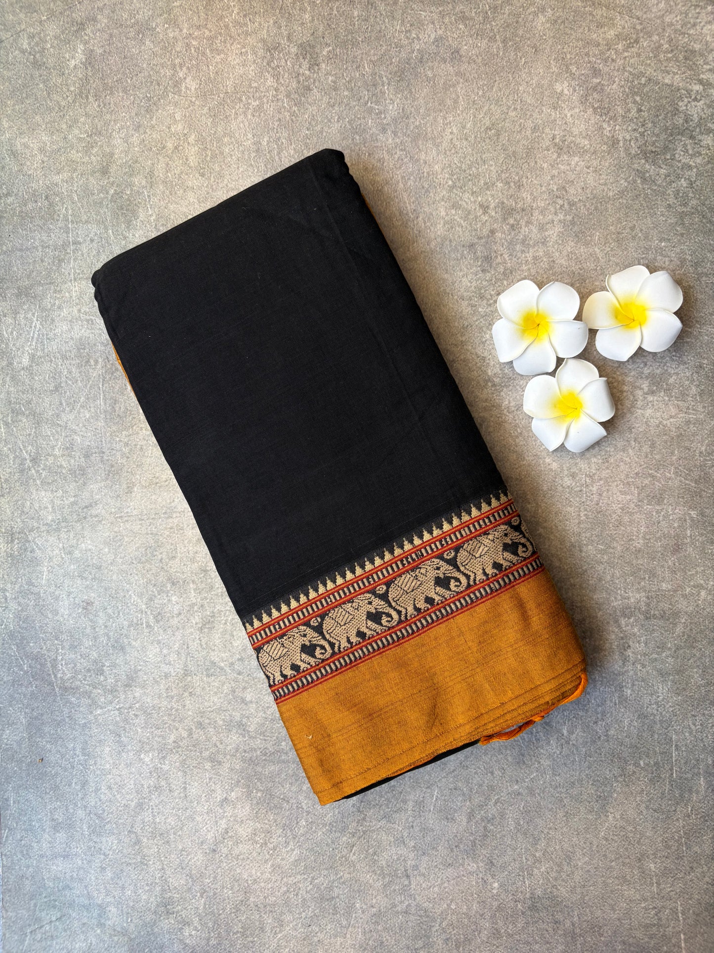 Narayanpet Cotton Saree Black | TLL462