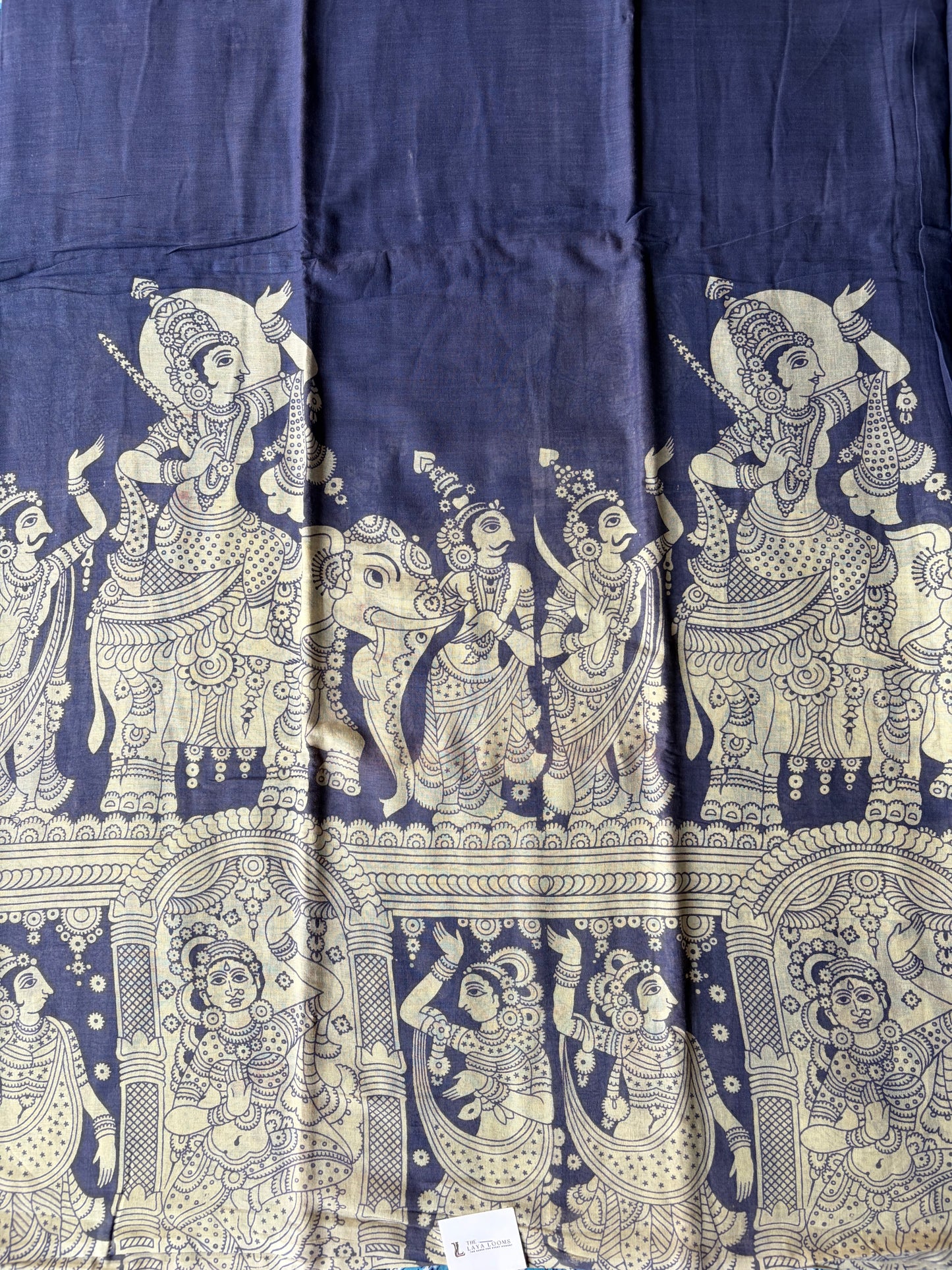Traditional Kalamkari Soft Cotton Saree Blue | TLL620