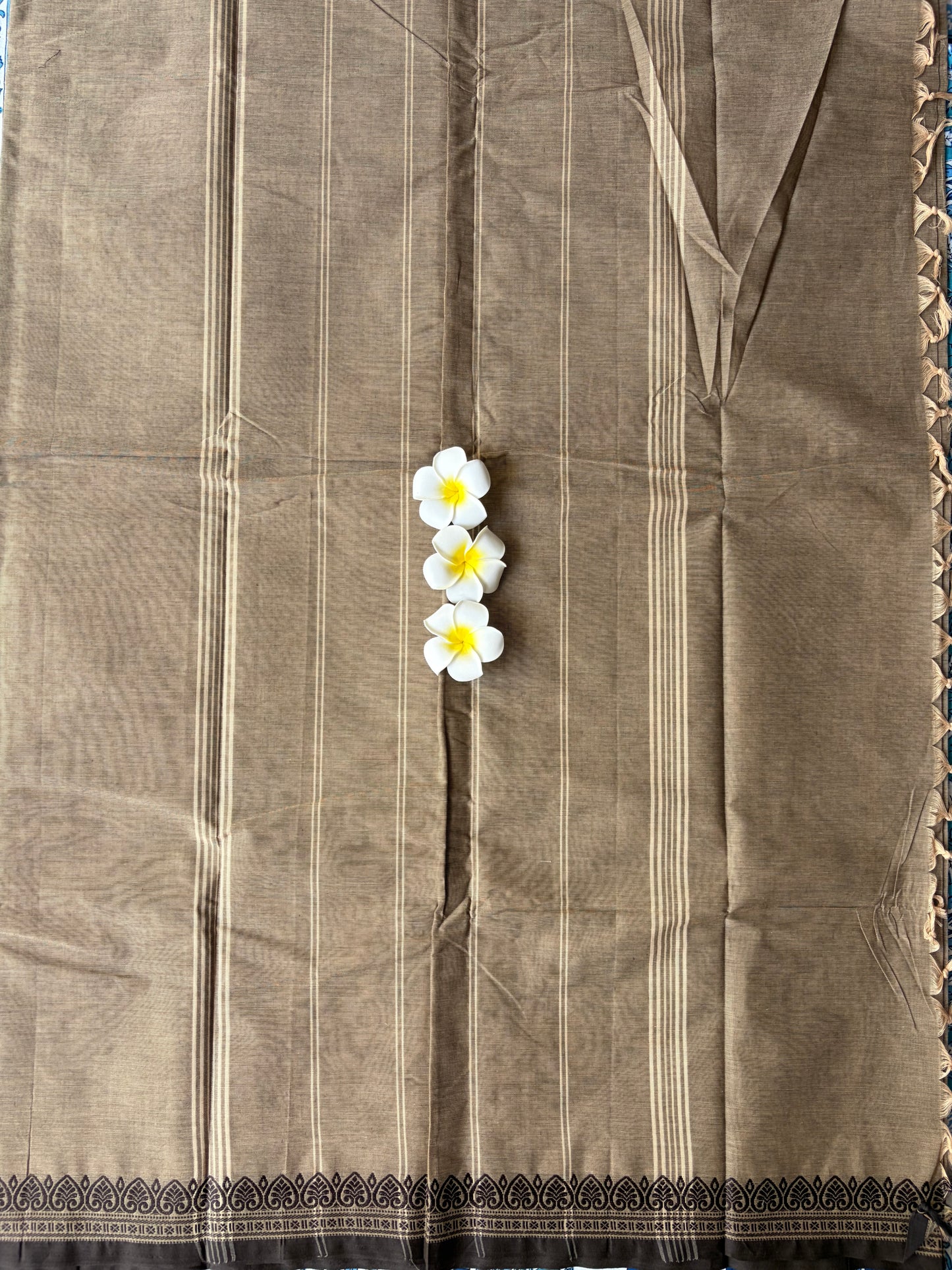 Chettinadu Cotton Saree Dark Gray Colour | TLL188