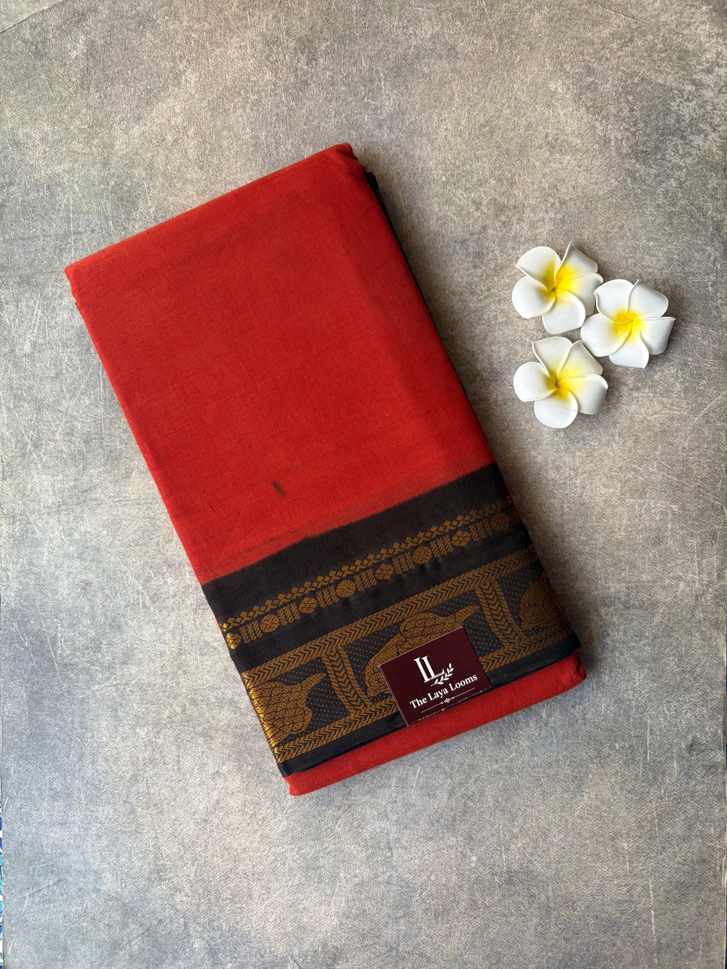 Plain Sungudi Cotton Saree Orange | TLL306
