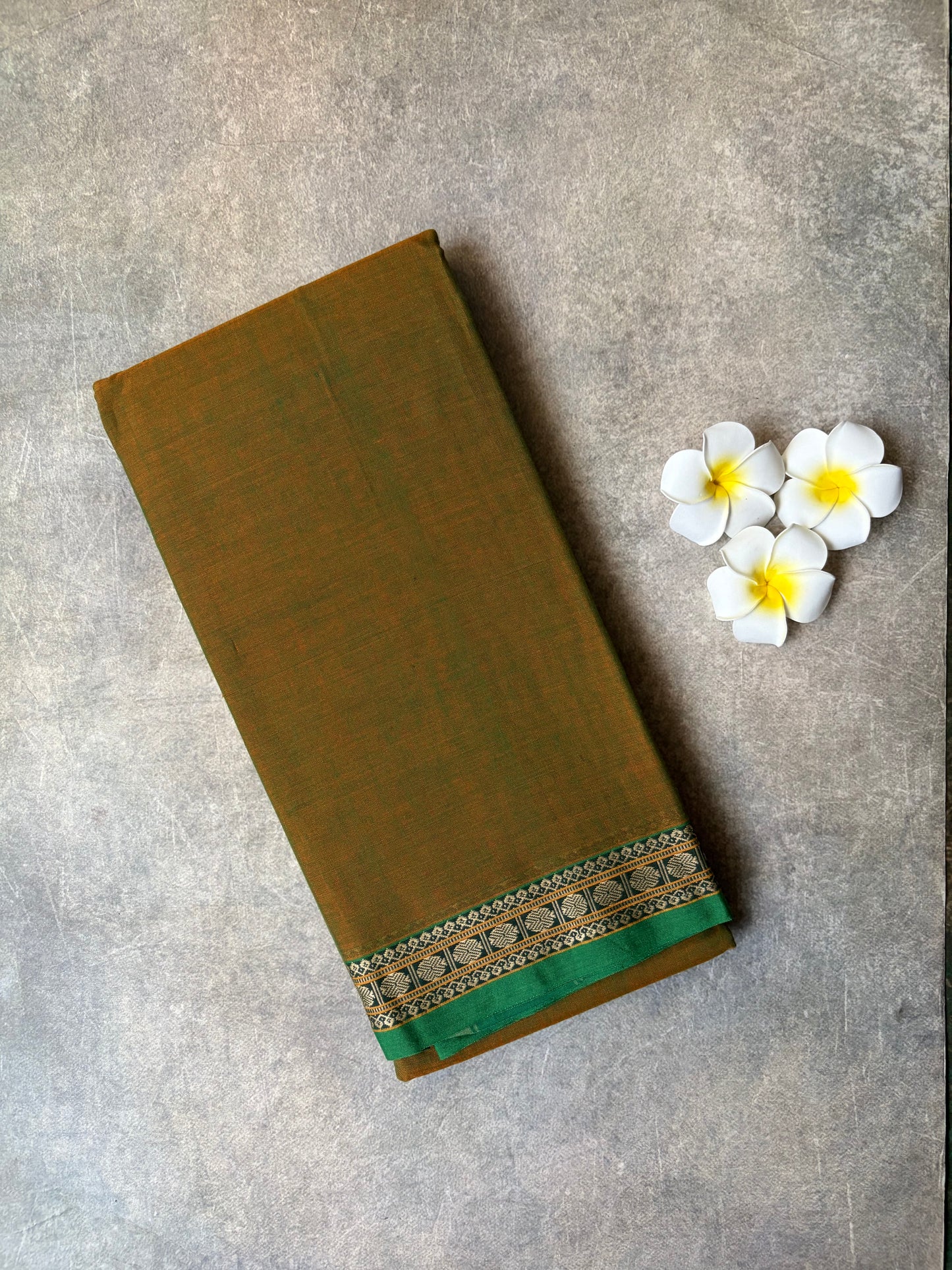 Narayanpet Cotton Saree Mehendi Green | TLL437
