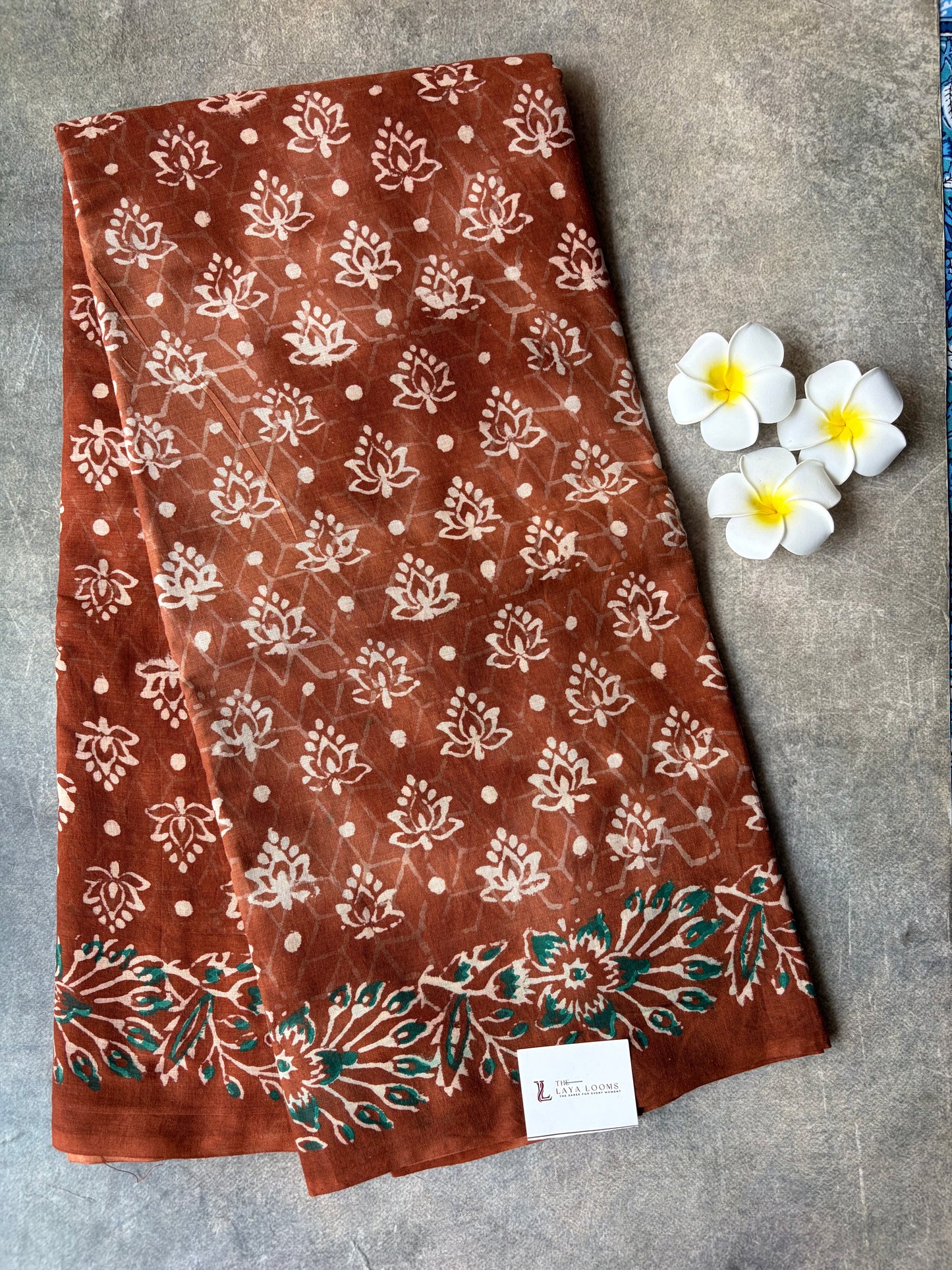 Soft Sungudi Cotton Saree Brown | TLL604