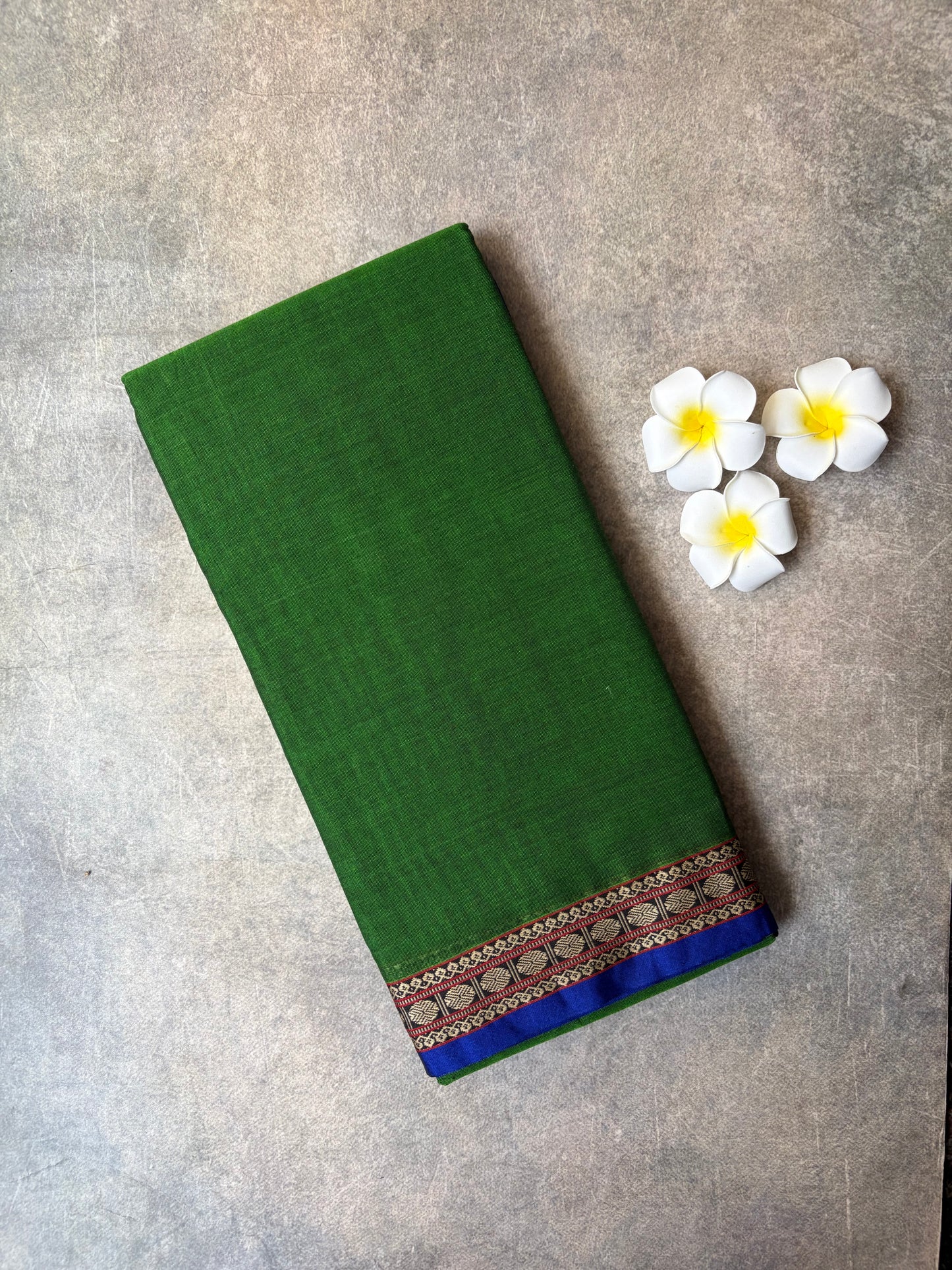 Narayanpet Cotton Saree Leaf Green | TLL451