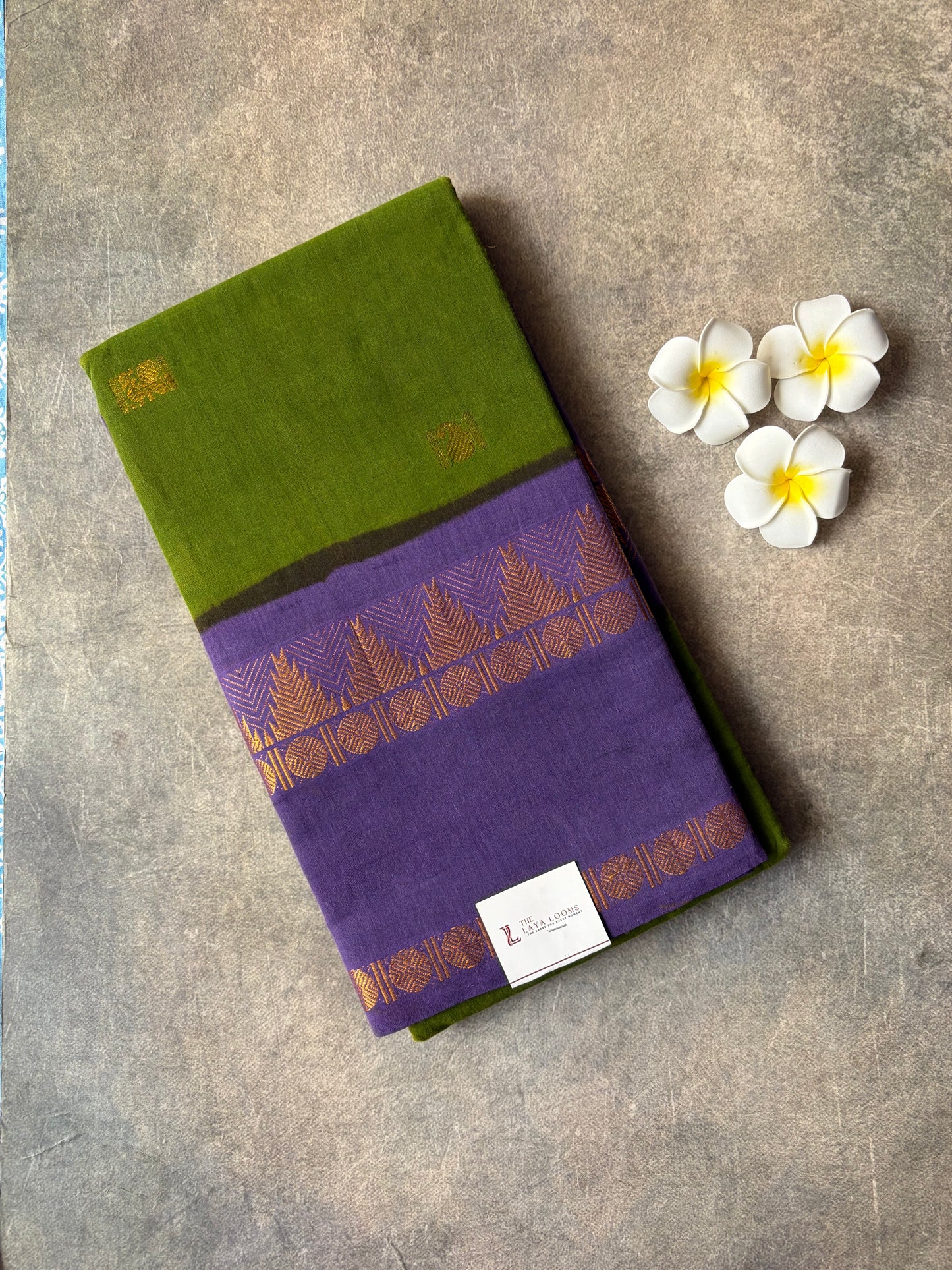 Peacock Zari Green with Purple Border Sungudi Saree | TLL631