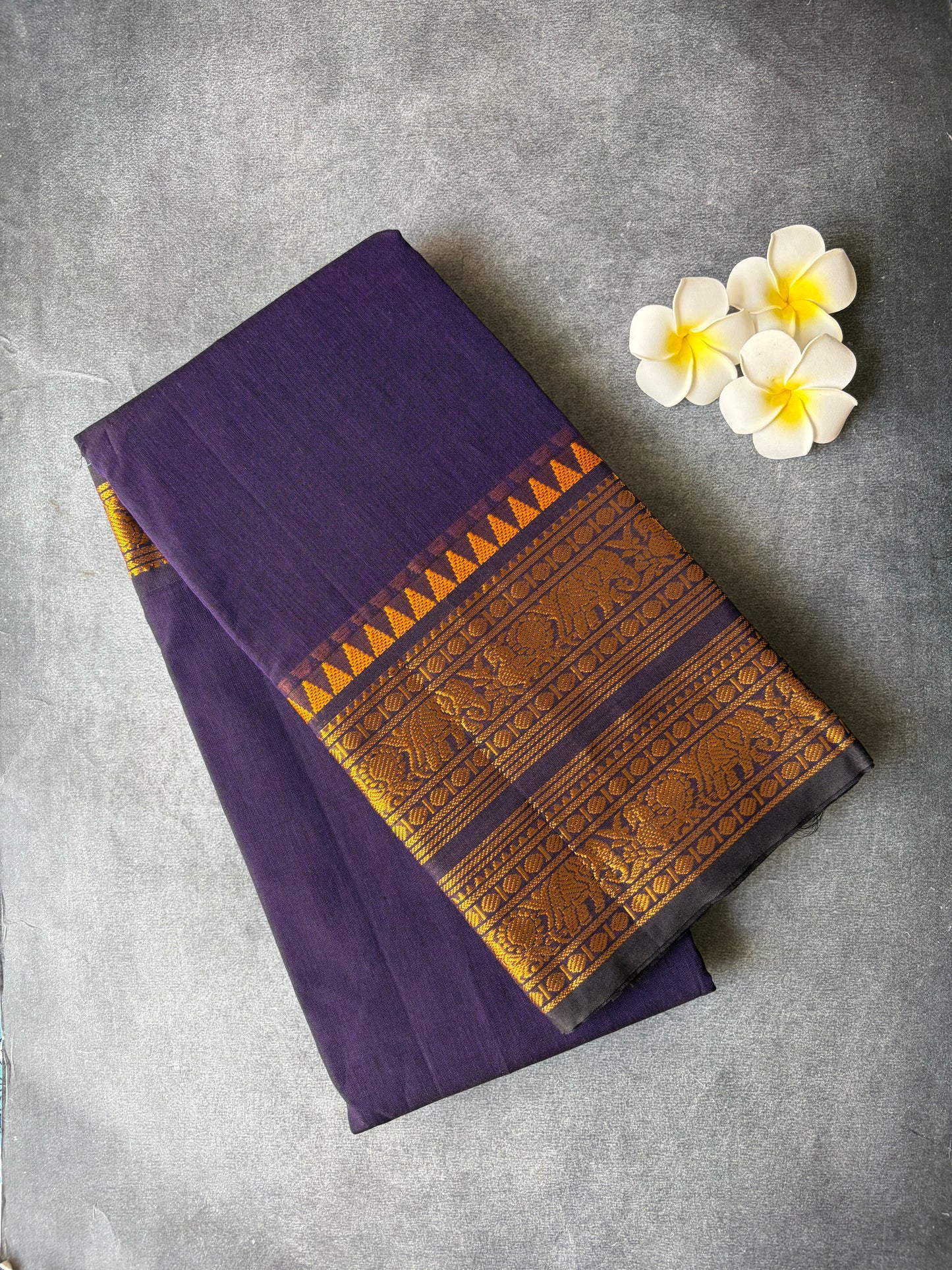 Narayanpet Cotton saree Dark Purple colour TLL191