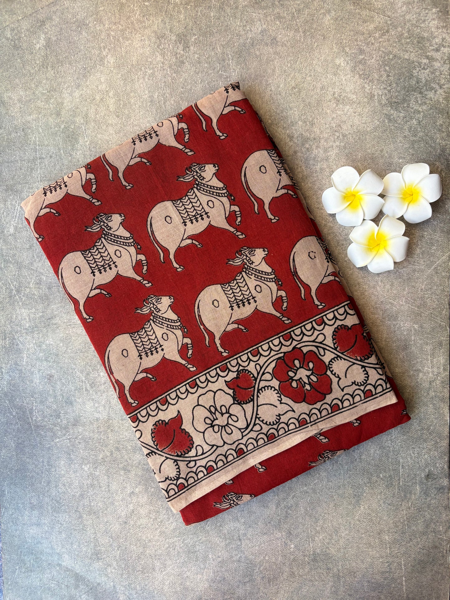 Kalamkari Printed Cotton Saree | TLL428