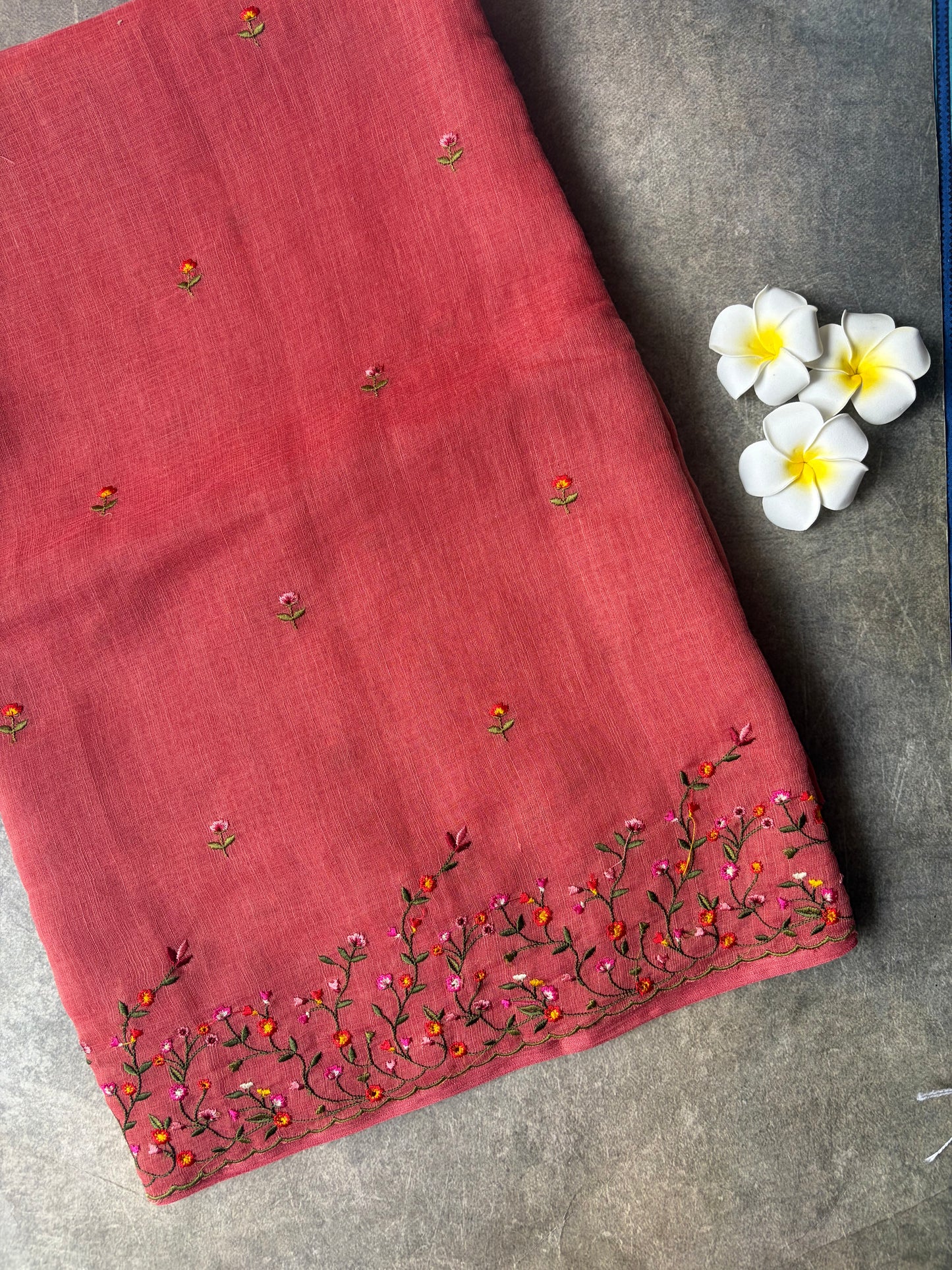 Linen Cotton Saree Pink | TLL313