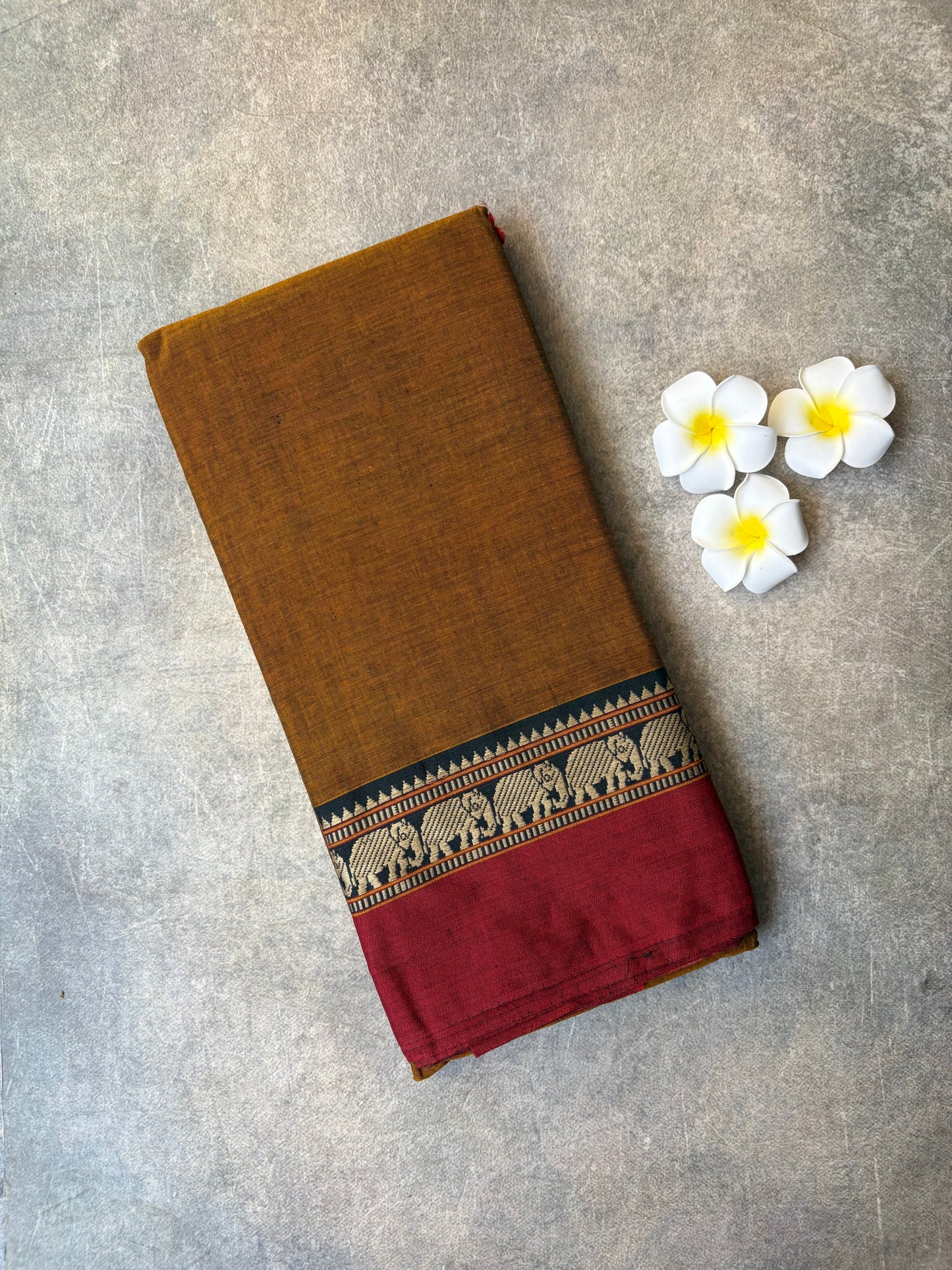 Narayanpet Cotton Saree Mustard Yellow | TLL463