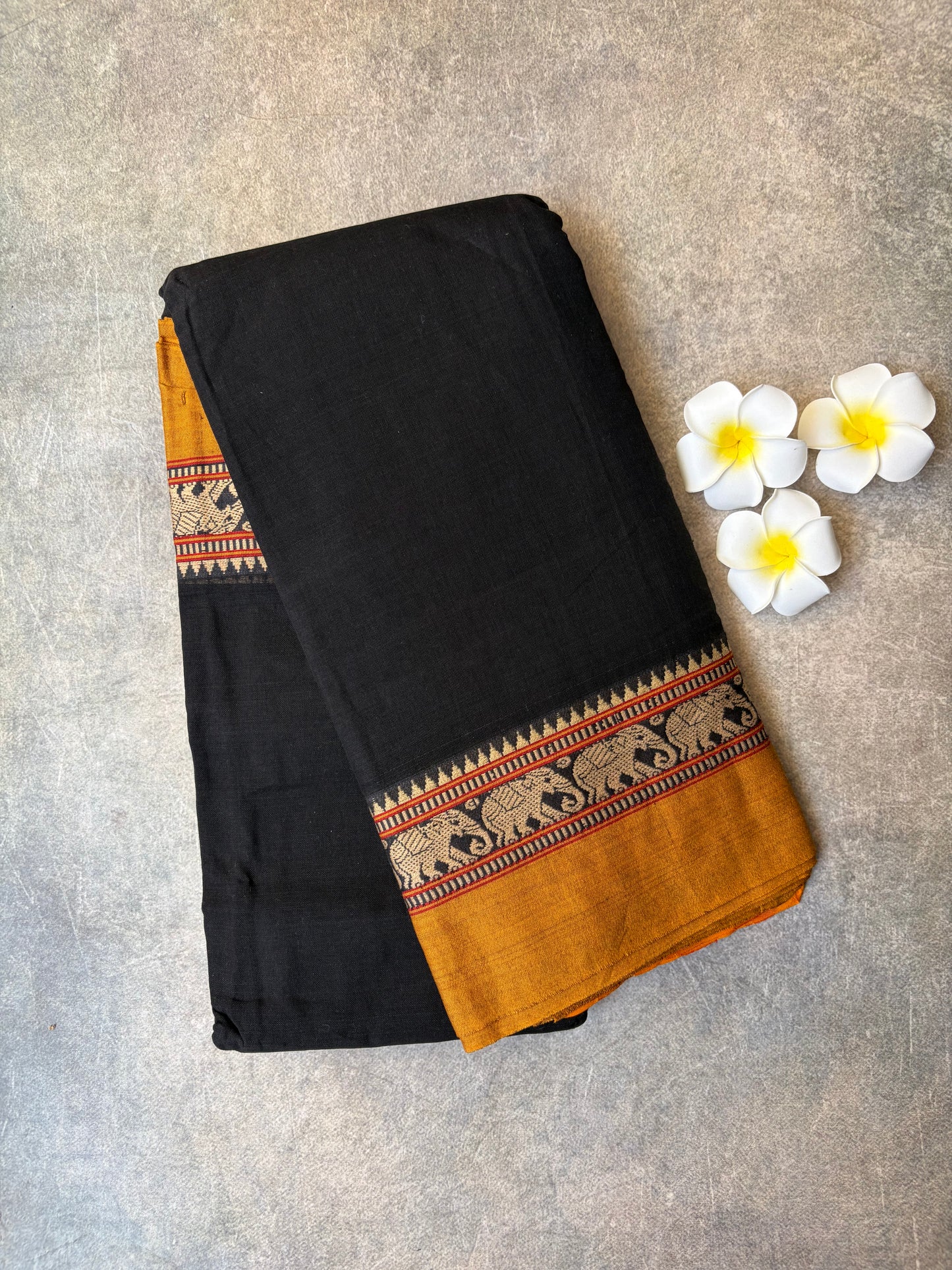 Narayanpet Cotton Saree Black | TLL462