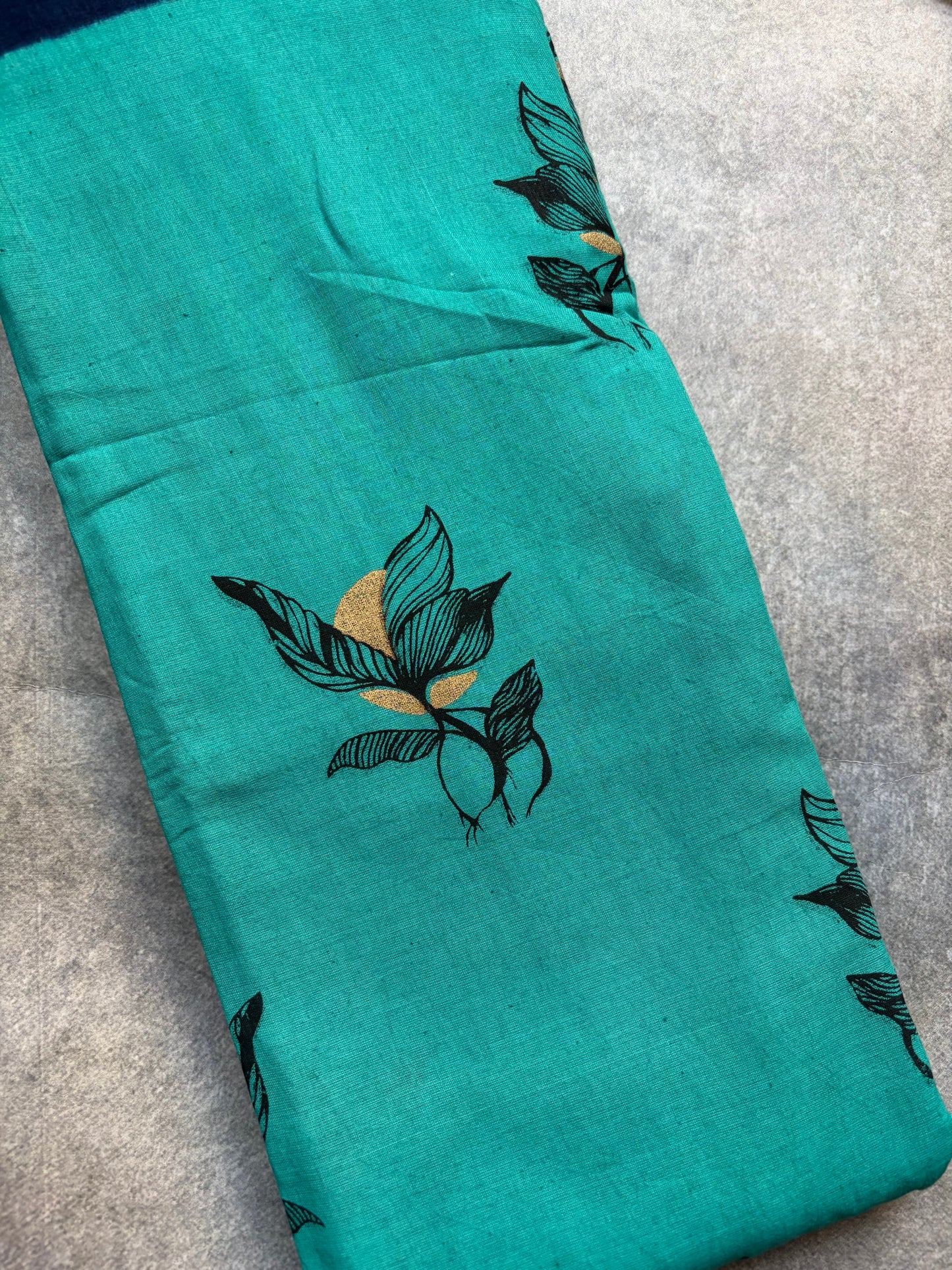 Soft Sungudi | Rama Blue Body with Navy Blue Border