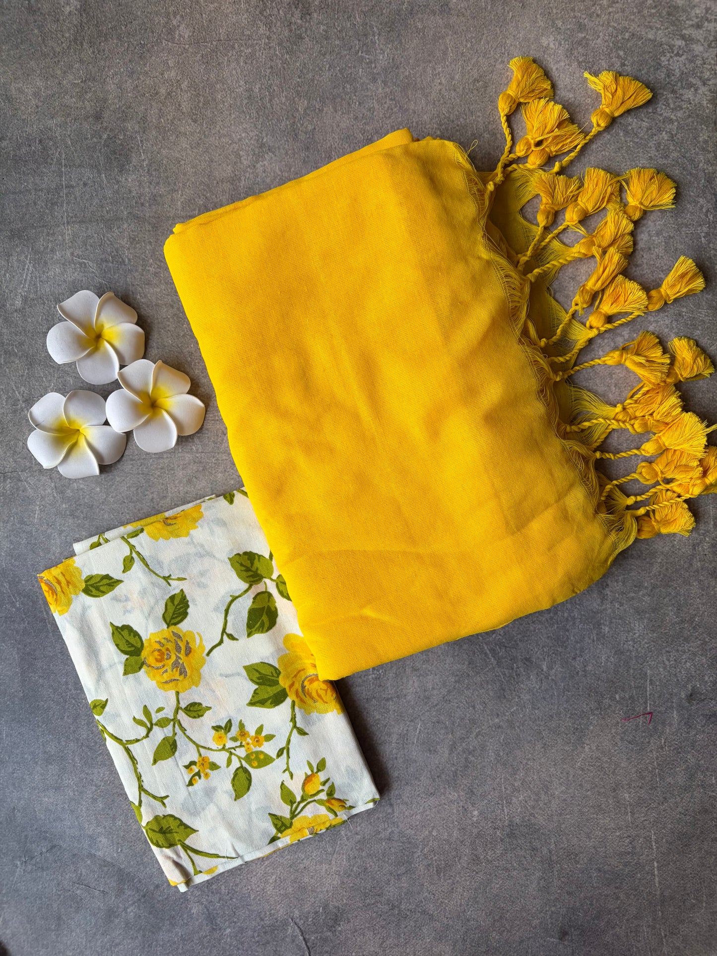 Khadi Cotton Saree Yellow | TLL713