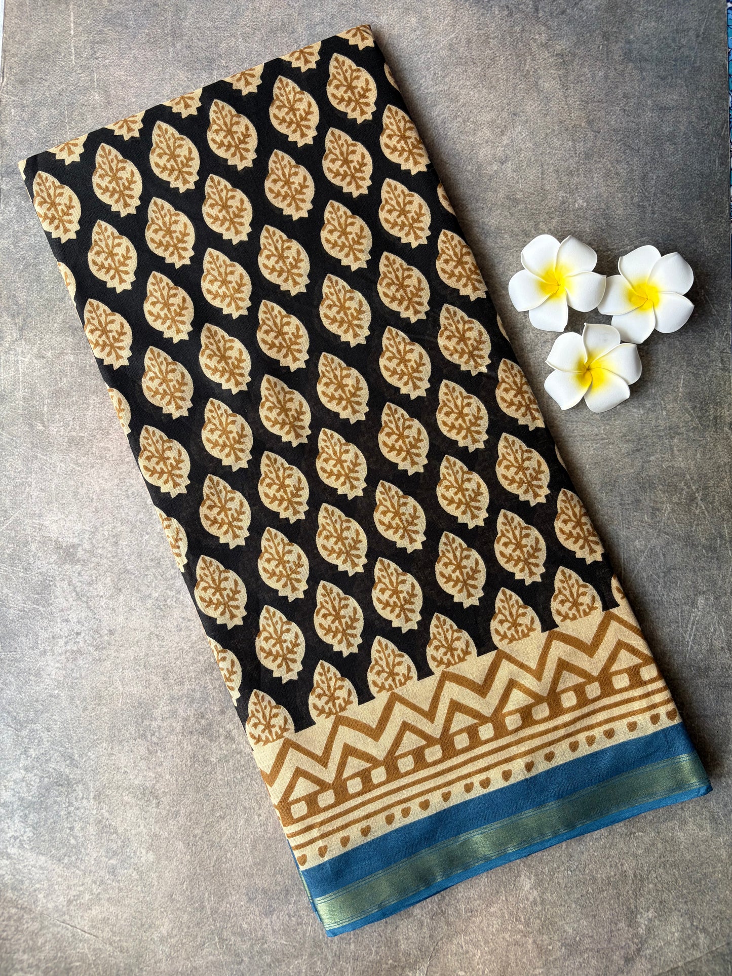 Daily Wear Soft Cotton Saree Black Under Budget | TLL227