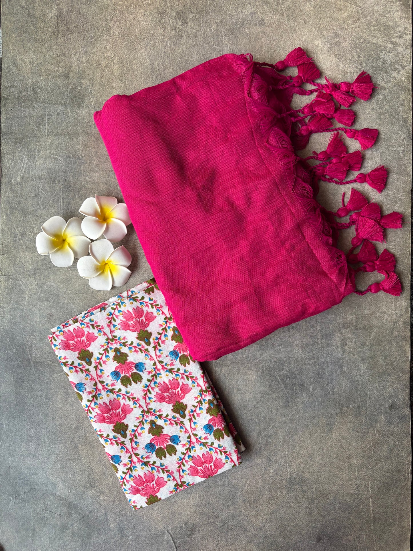 Khadi Cotton Saree Rani Pink | TLL715